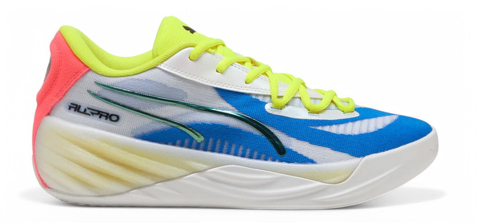 PUMA Hallen-Indoorschuhe All-Pro Nitro (Basketball) 2025 weiss/blau/gelb Badmintonschuh