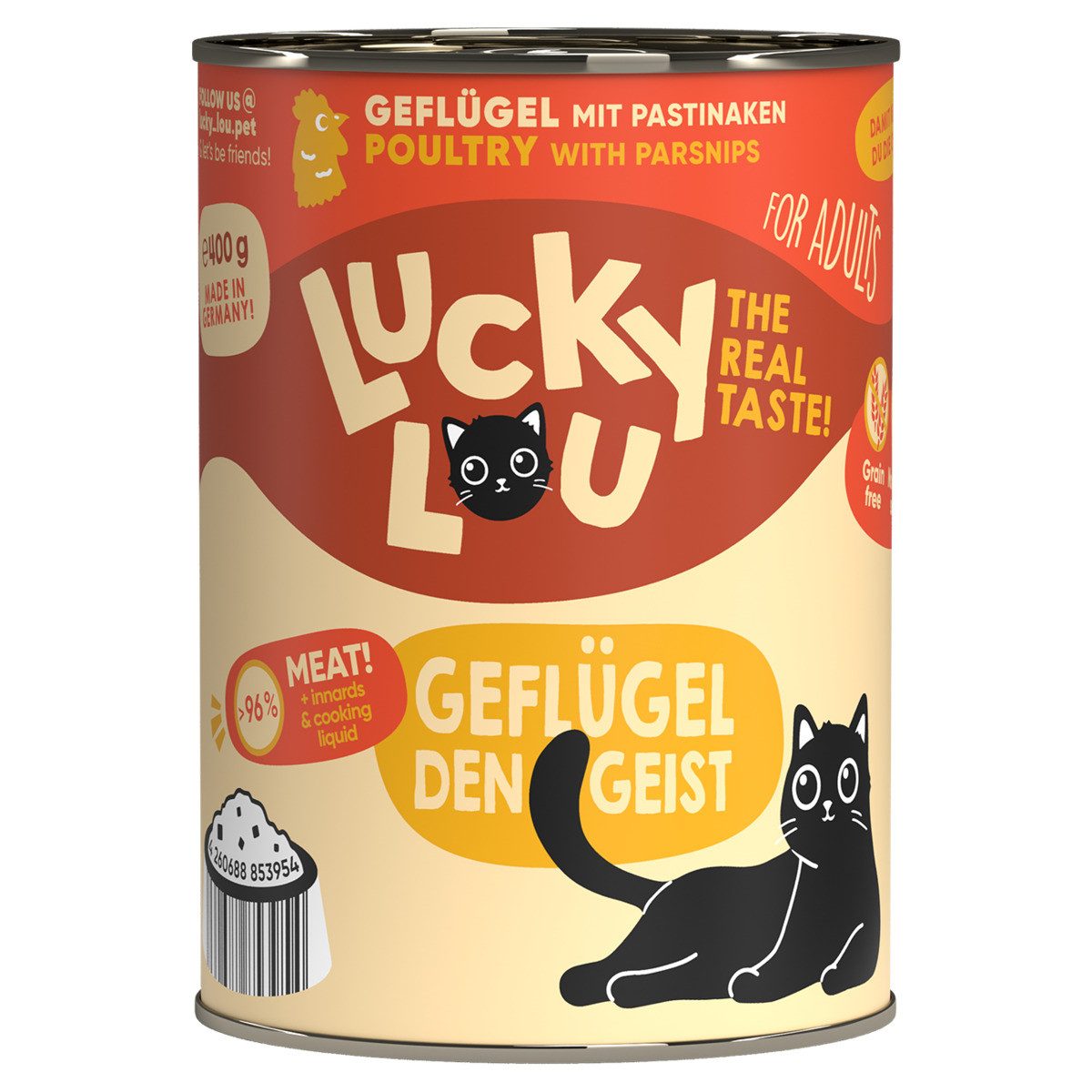 Lucky Lou Lifestage Adult Geflügel 400 g, Nassfutter für: Katze