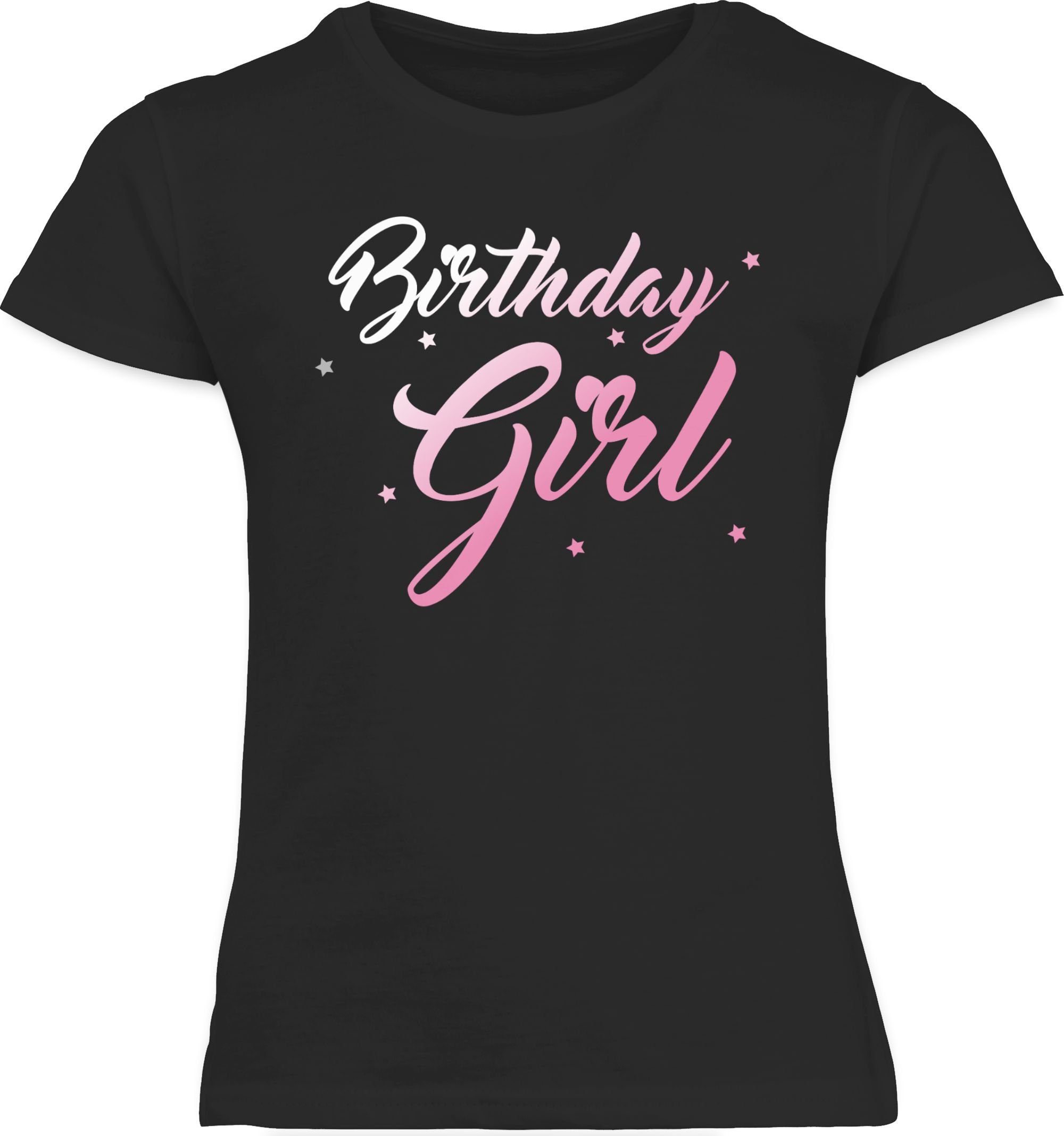 Shirtracer T-Shirt Birthday Girl Schwarz Geschenk 1 Geburtstag Kinder