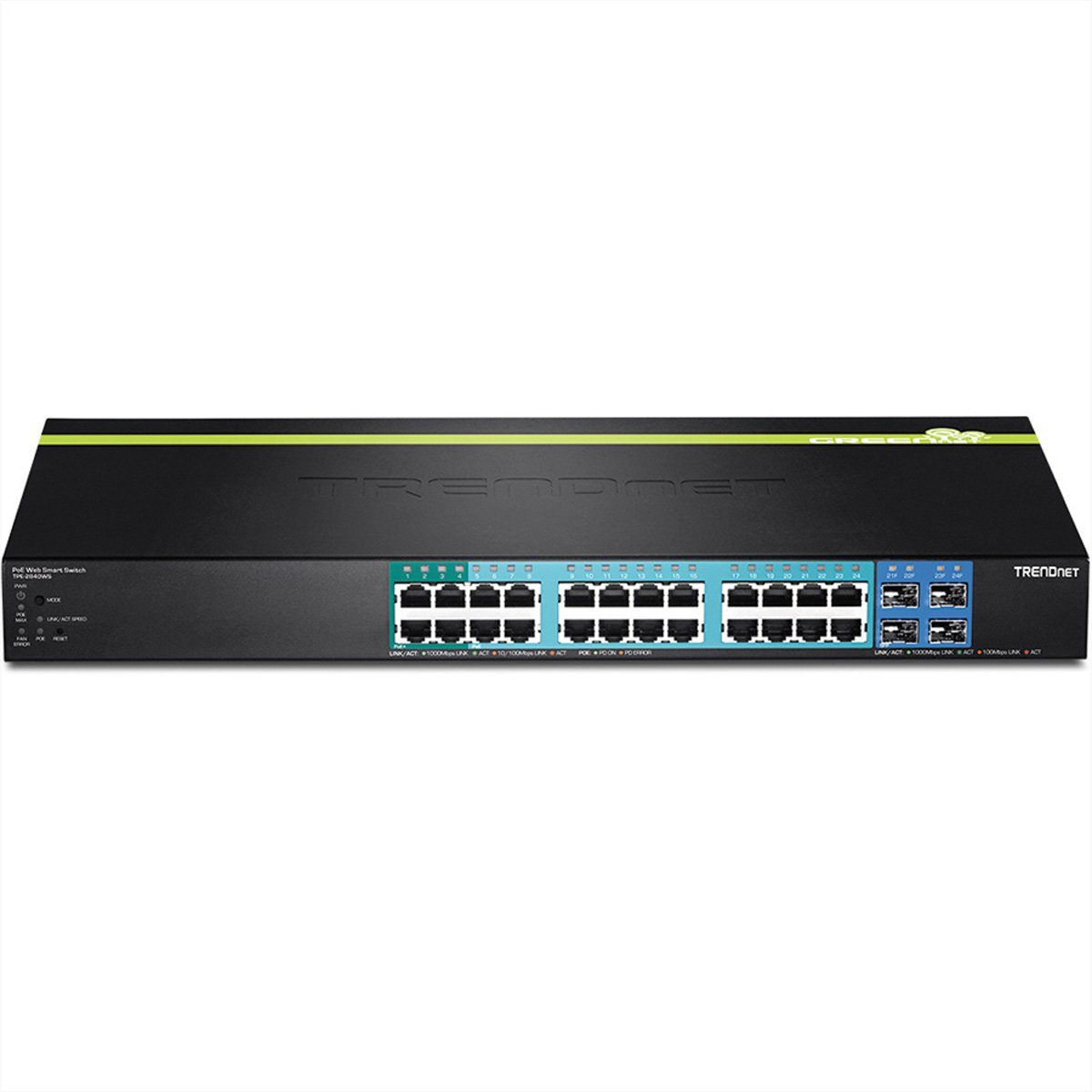 Trendnet Gigabit Switch TPE-2840WS Smart Netzwerk-Switch 24 PoE/PoE+ 28-Port 4 SFP 195W POE+