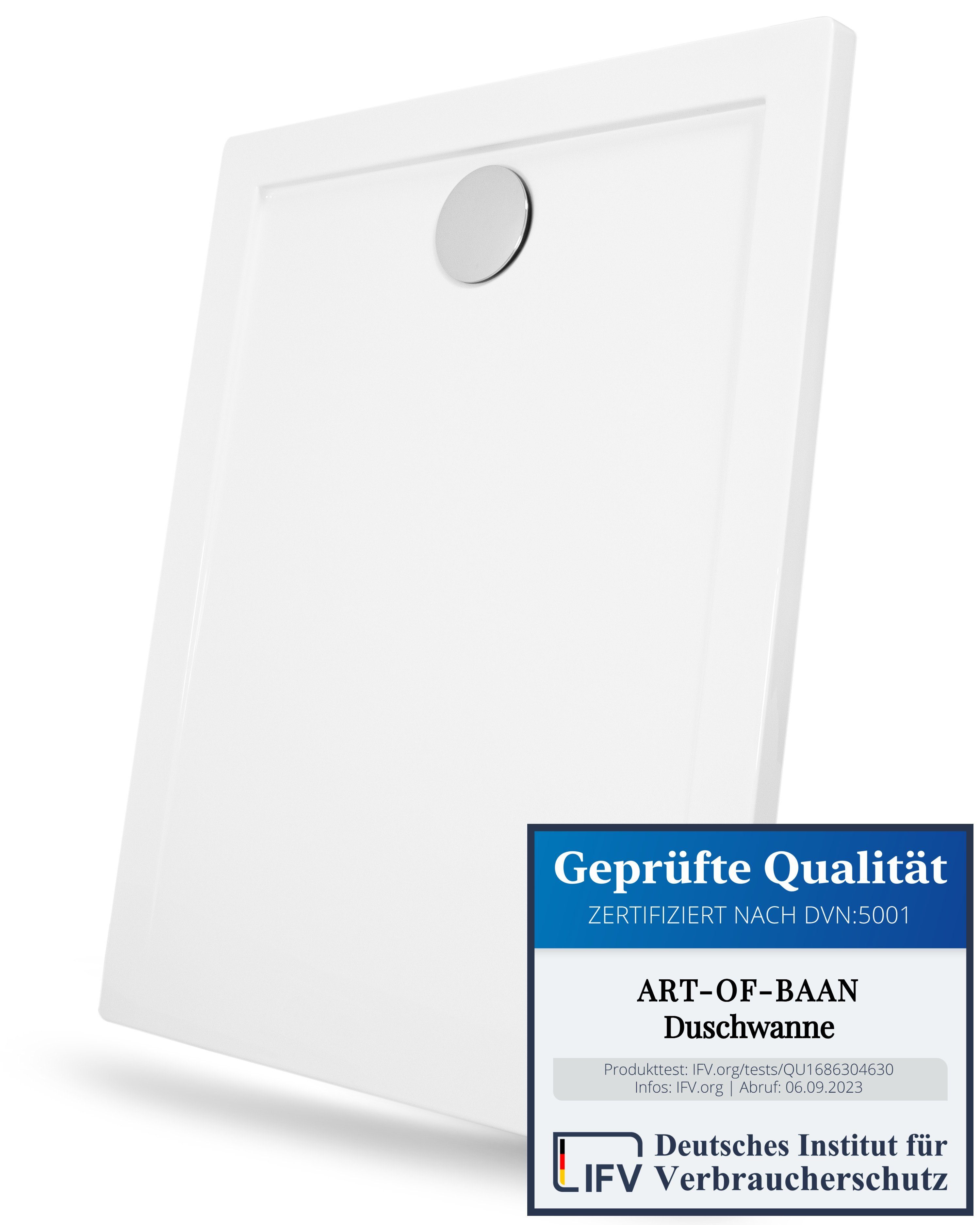 ART OF BAAN Duschwanne Duschwanne Acryl Weiß 90-160 x 3,5 cm inkl. Ablaufga günstig online kaufen