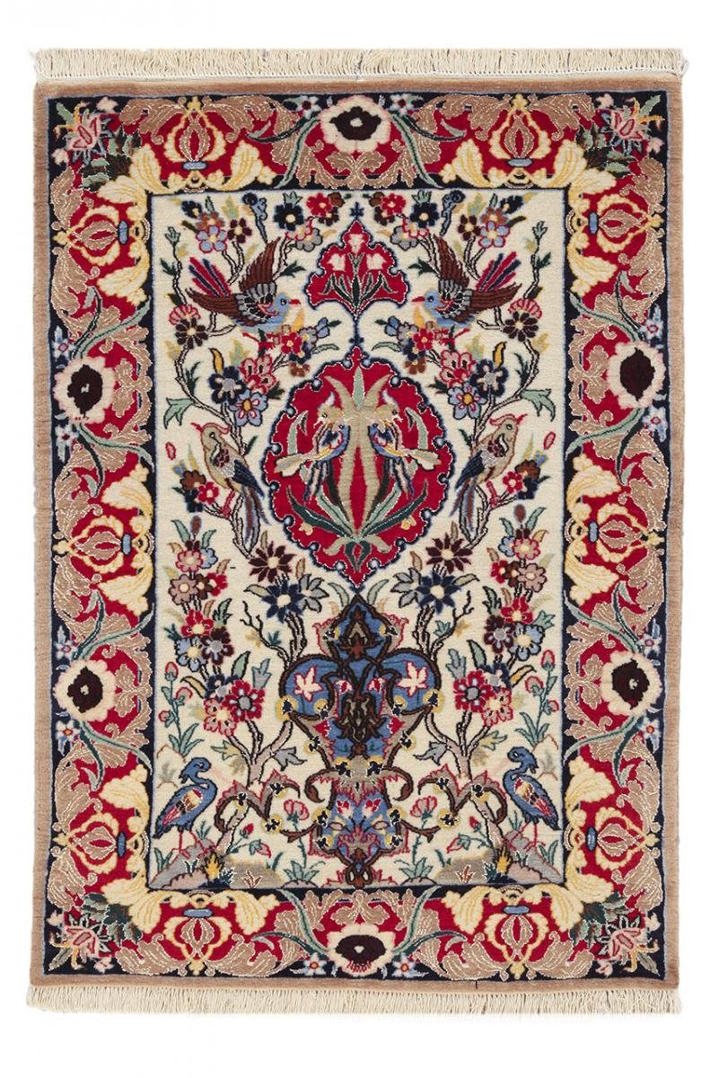 Orientteppich Isfahan Seidenkette 70x97 Handgeknüpfter Orientteppich, Nain Trading, rechteckig, Höhe: 6 mm