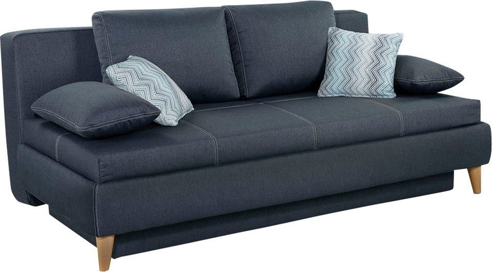 Jockenhöfer Gruppe Schlafsofa Merlin, Boxspring für Dauerschläfer geeignet blau | blau