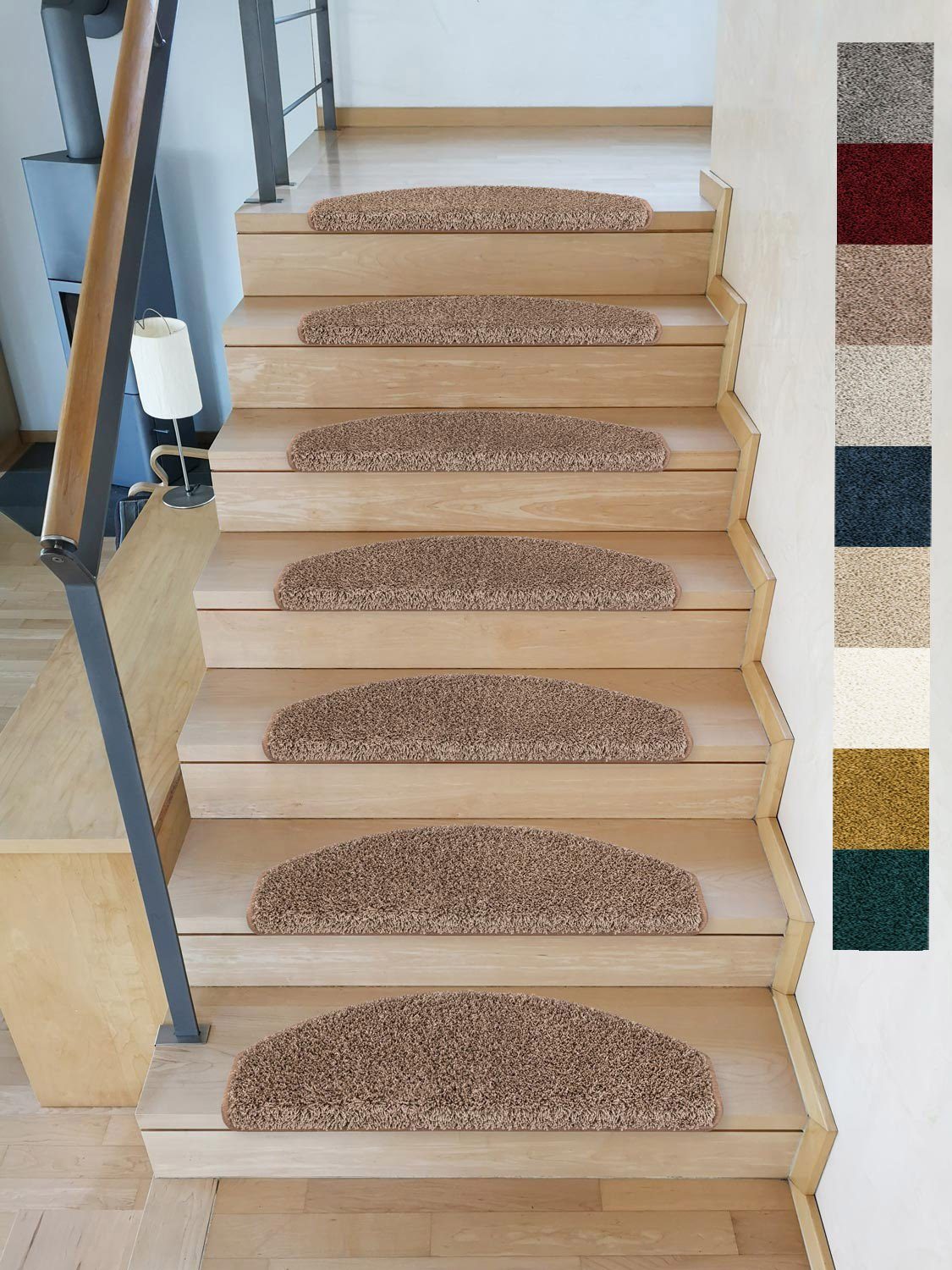 Stufenmatte Stufenmatten Emphoria Halbrund hellbraun 15 Stück, Metzker®, halbrund, Höhe: 15 mm, 15 Stück im Set - Hellbraun