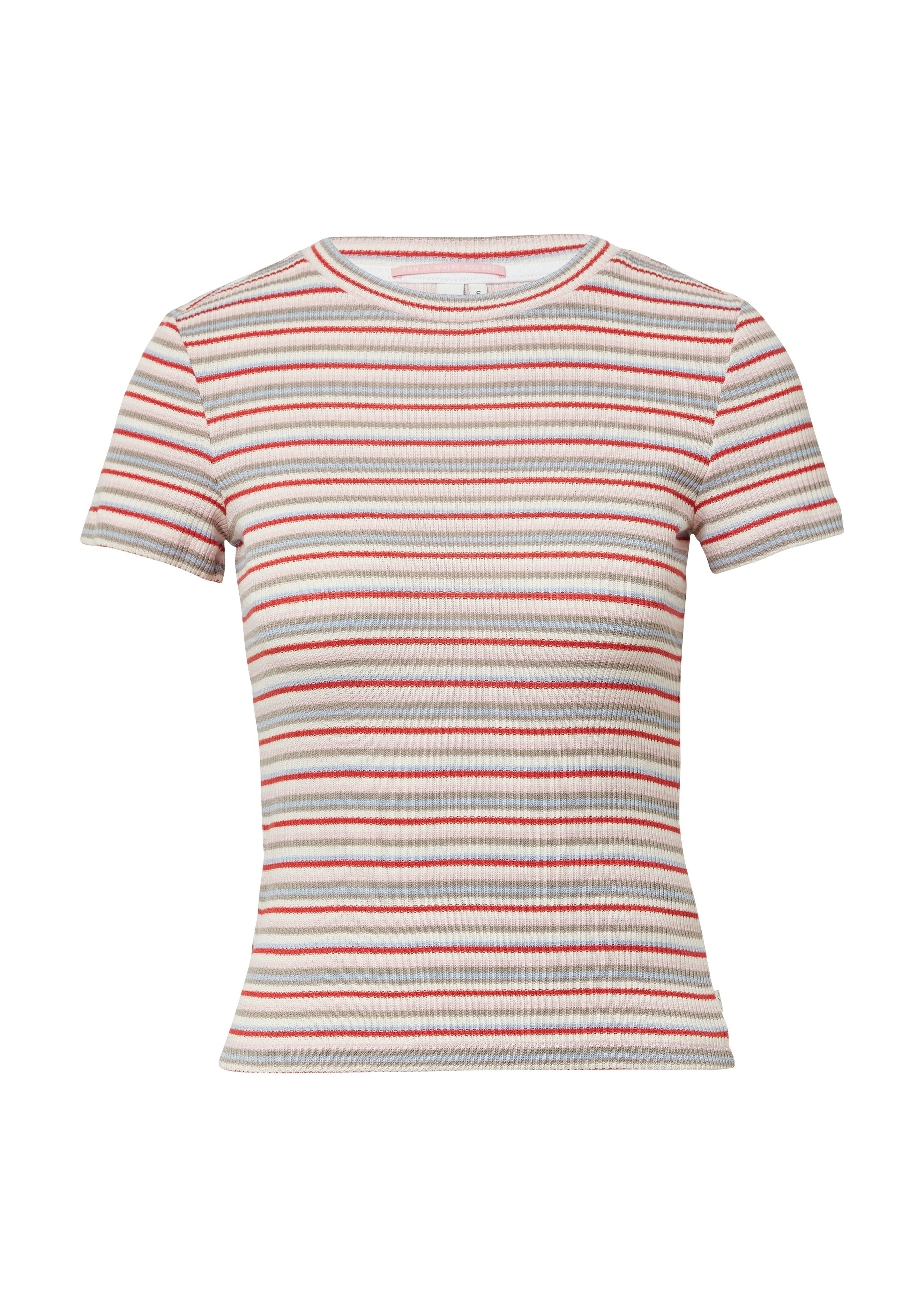 QS Kurzarmshirt Locker geschnittenes T-Shirt aus günstig online kaufen