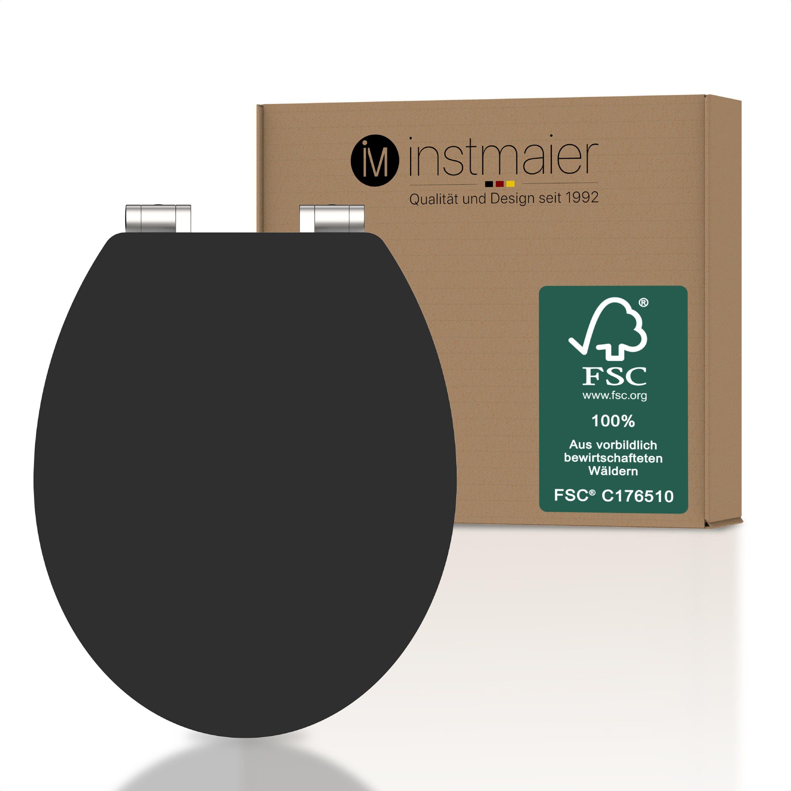 instmaier WC-Sitz Holz Toilettendeckel, schwarz matt, günstig online kaufen