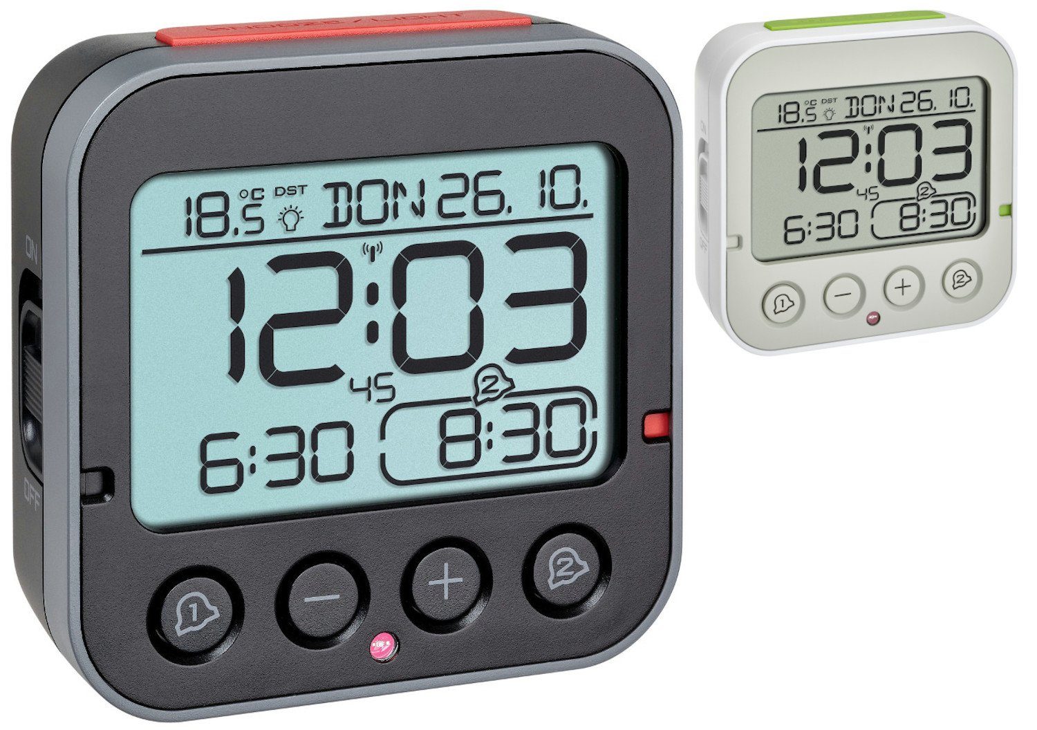 Funkwecker Digitaler Wecker BINGO 2.0 TFA 60.2550 mit Temperatur und Lichtsensor