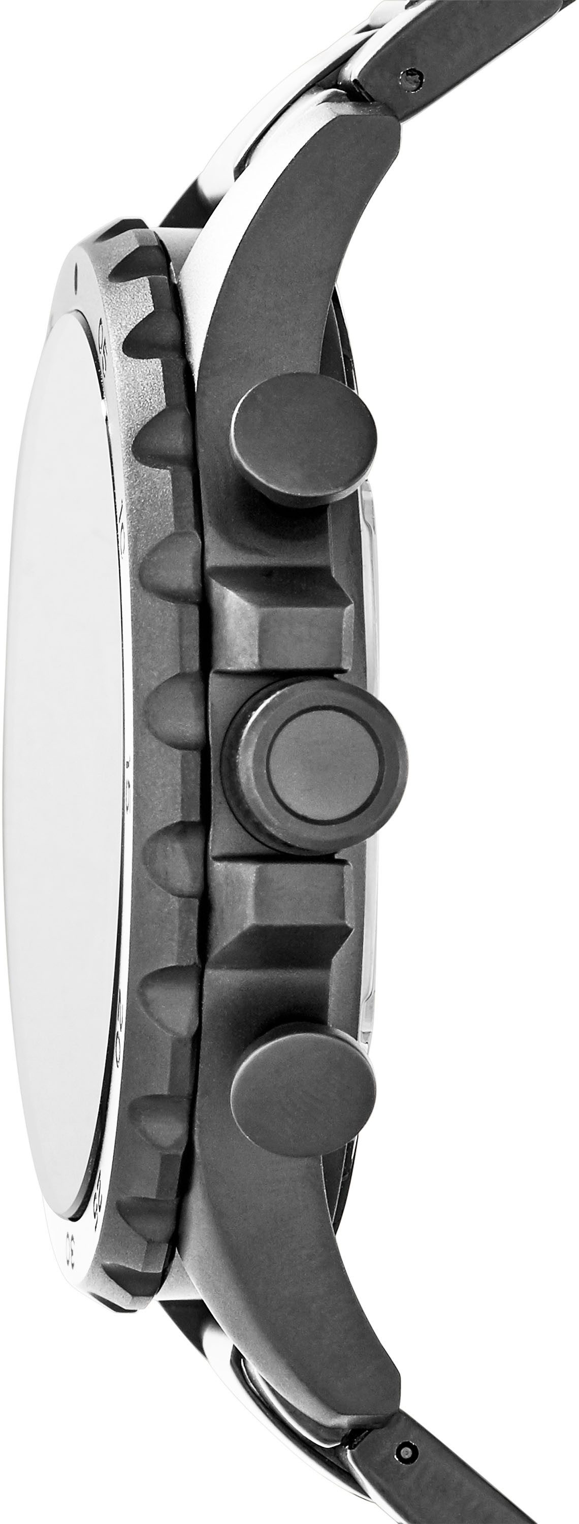 Fossil Chronograph NATE JR1437, Quarzuhr, Armbanduhr, Herrenuhr, Stoppfunktion, Edelstahlarmband,Datum