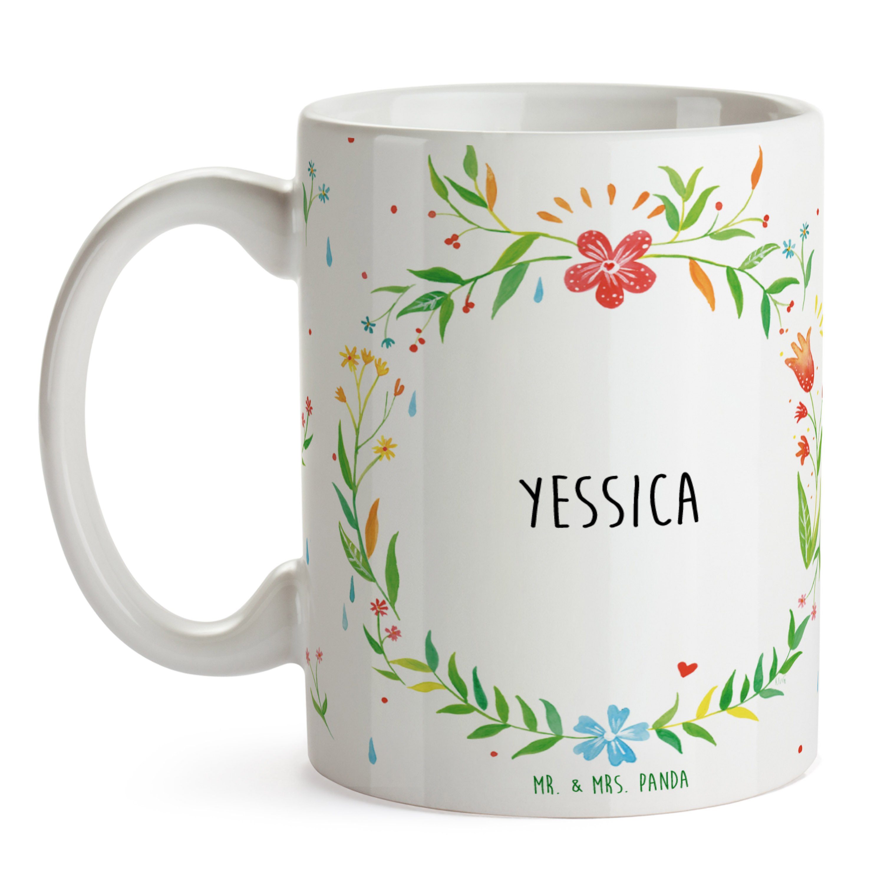 Panda Tasse, & Bür, Teetasse, Kaffeebecher, Mr. Mrs. Yessica - Tasse Tasse Keramik Geschenk, Sprüche,