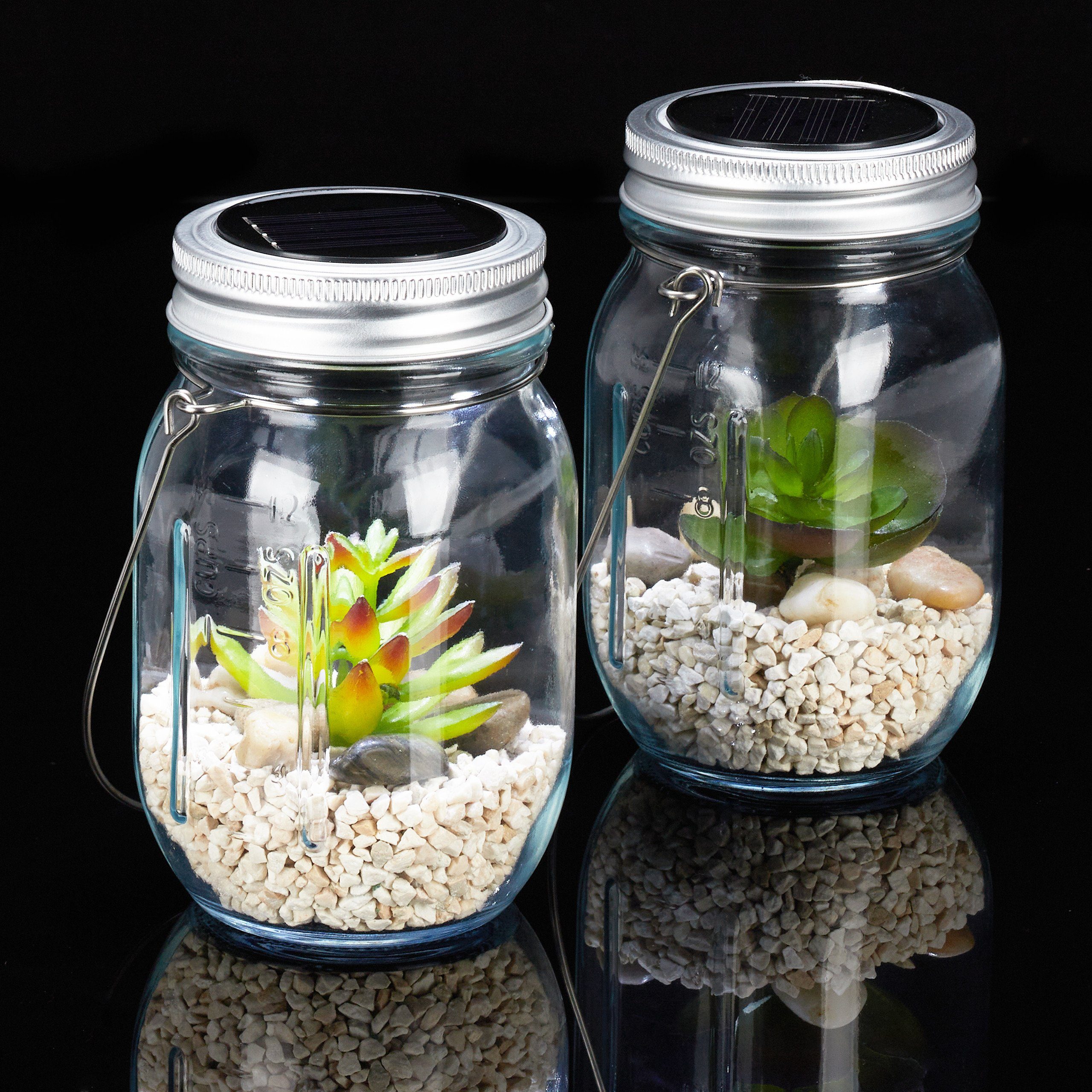 relaxdays Gartenleuchte Solarlampe Glas im 2er günstig online kaufen