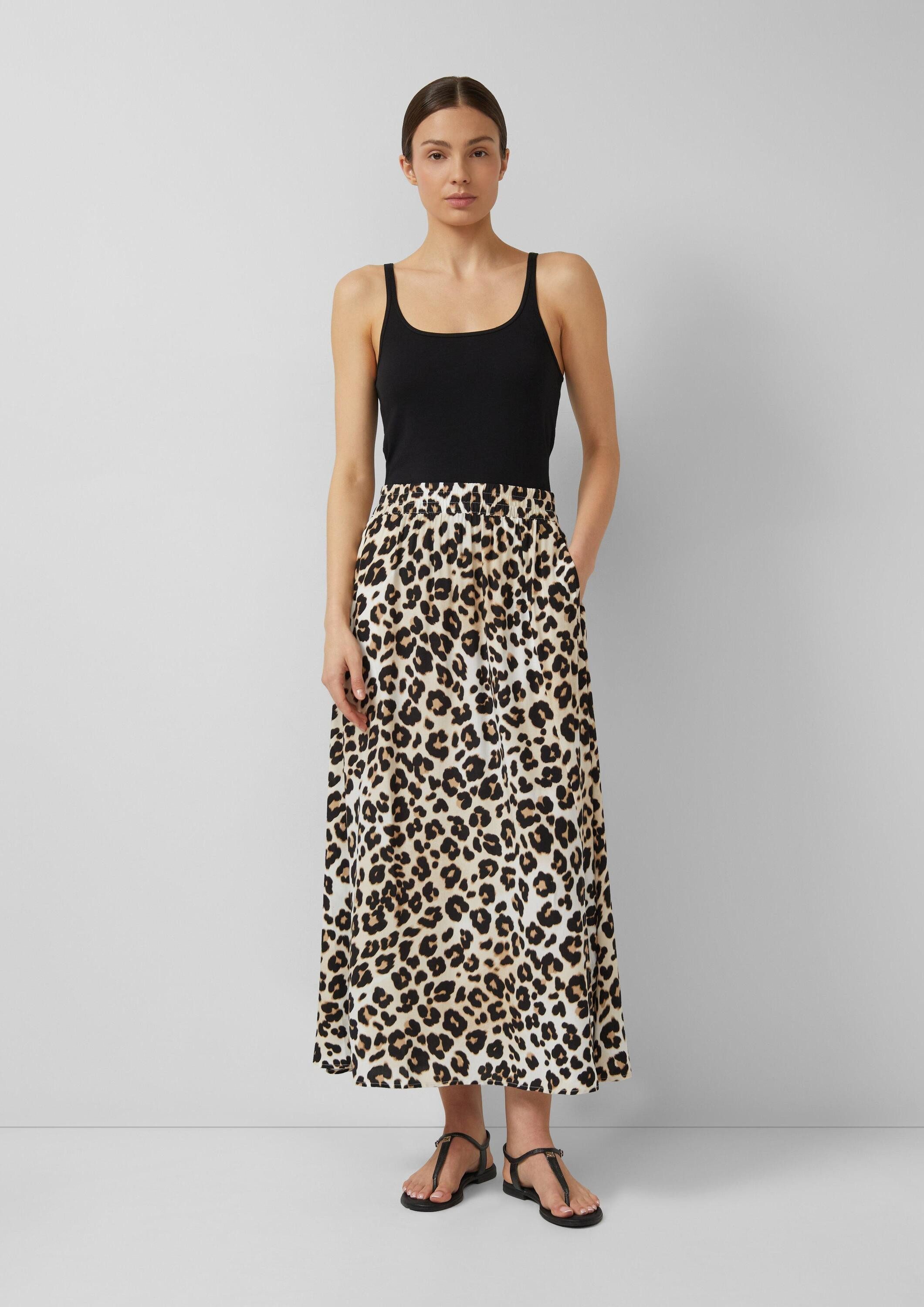 s.Oliver Midirock Rock Midirock mit Leoprint und Seitenschlitz