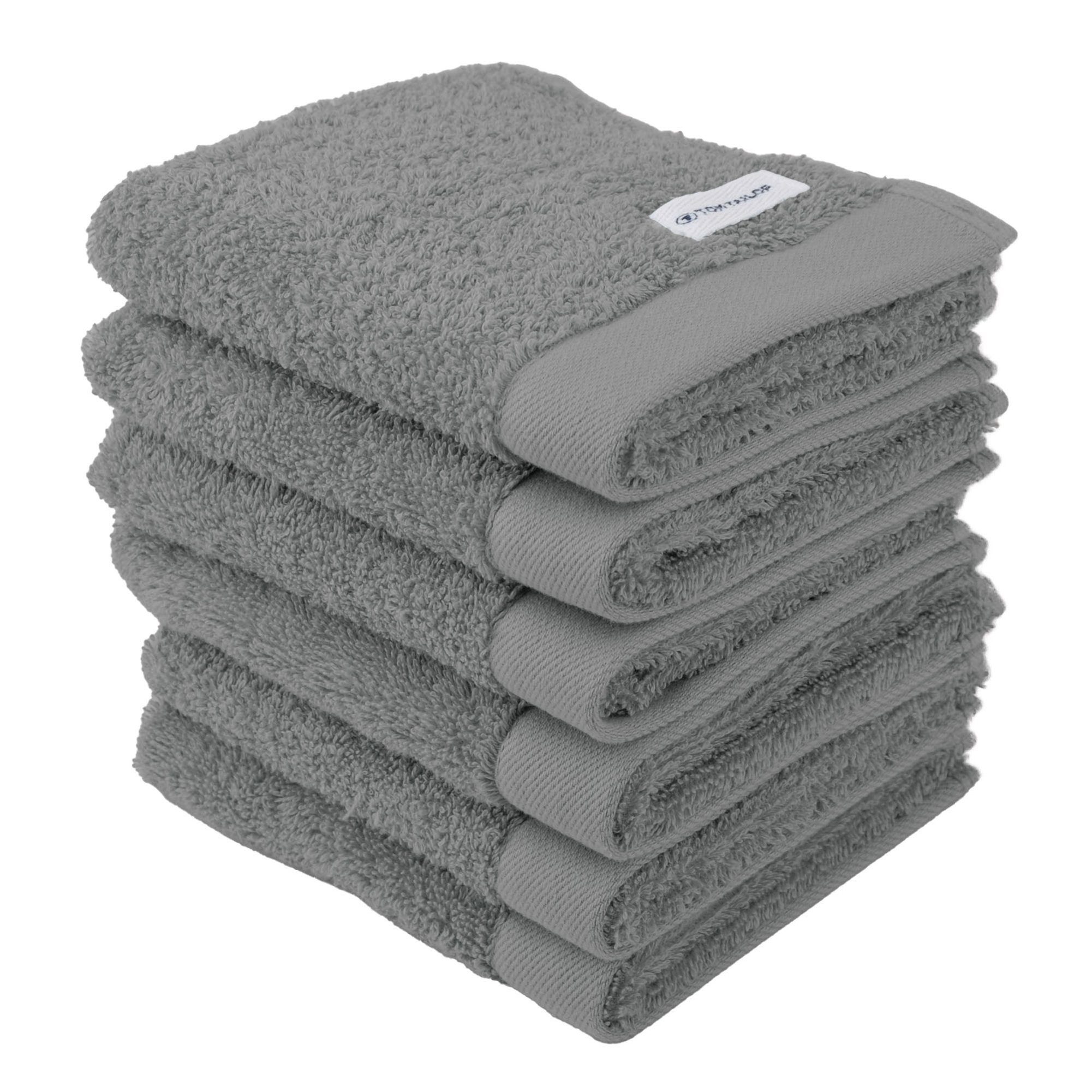 TOM TAILOR Gästehandtücher Unisex Gästetuch 6er Pack Baumwolle, Frottier (6er Pack, 6-St)