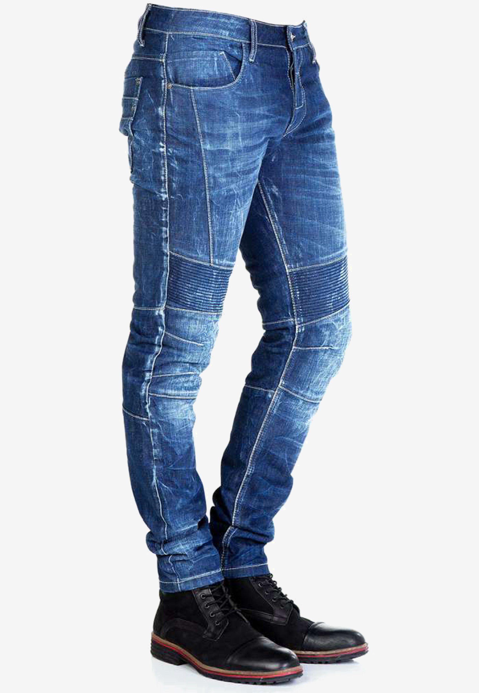 in & Fit coolen mit Cipo Jeans Bequeme Baxx Nahtdetails Straight