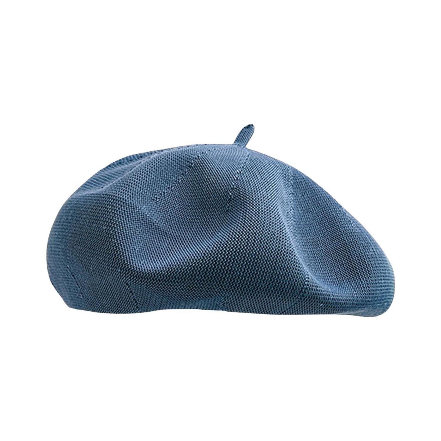 LuxusKollektion Baskenmütze Baskenmütze Damen Sommer Barett Malerhut Beanie 56-58 Blau