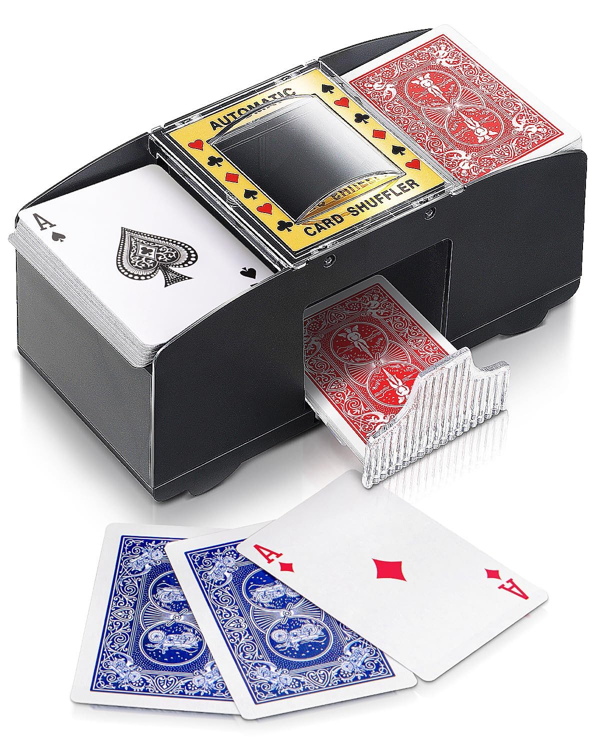 Kityhome Automatischer Kartenmischer für 1-2 Decks, batteriebetrieben (Leicht & Tragbar für Party & Reise, für Poker & Skat - Tragbar für Reise & Homegame), Ideal für alle Kartenspiele