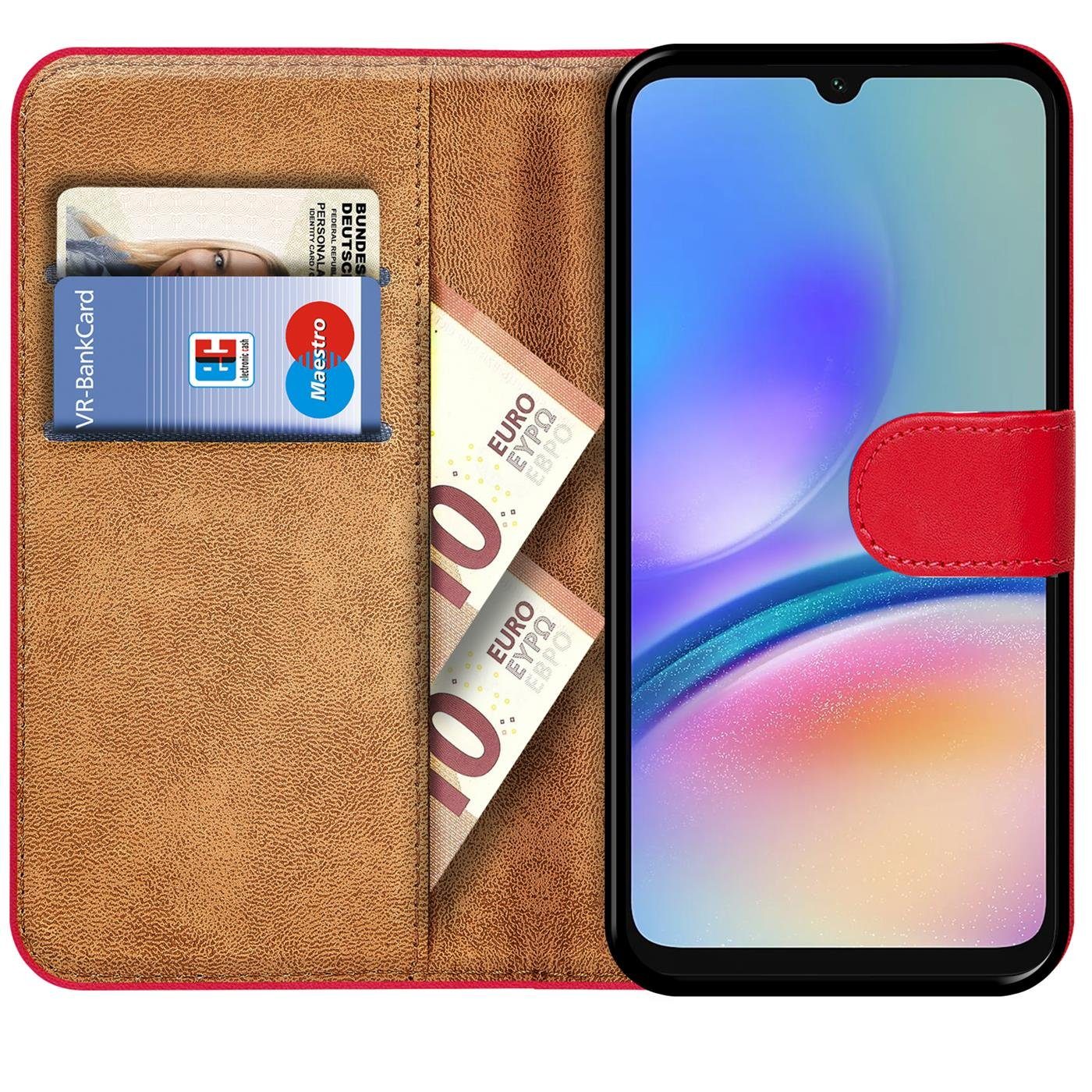 CoolGadget Handyhülle Wallet Klapp Tasche Book Case für Samsung Galaxy A05s 6,7 Zoll, Hülle Klapphülle Flip Cover Etui Schutzhülle