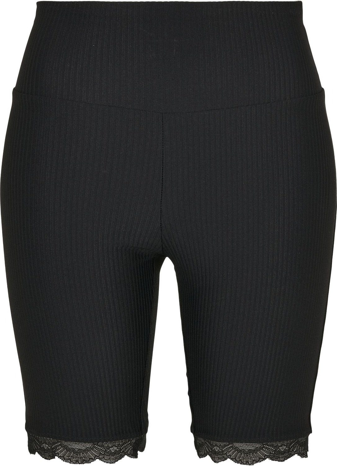 Trainingshose Ladies High Waist Rib Lace Hem Cycle Shorts Radlerhose
