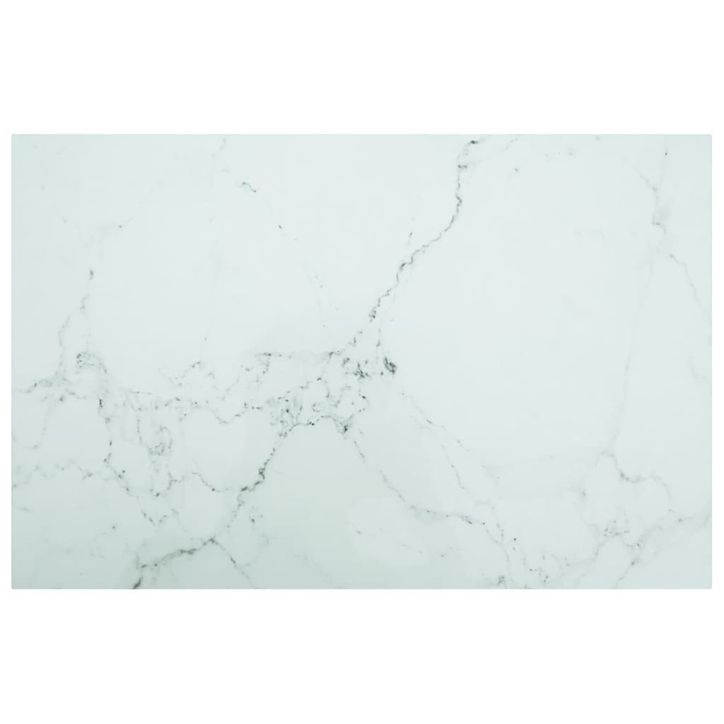 furnicato Tischplatte aus gehärtetem Glas Weiß 100 x 62 cm (1 St), Elegante Marmor-Optik für Esstische mit 8 mm starker Oberfläche