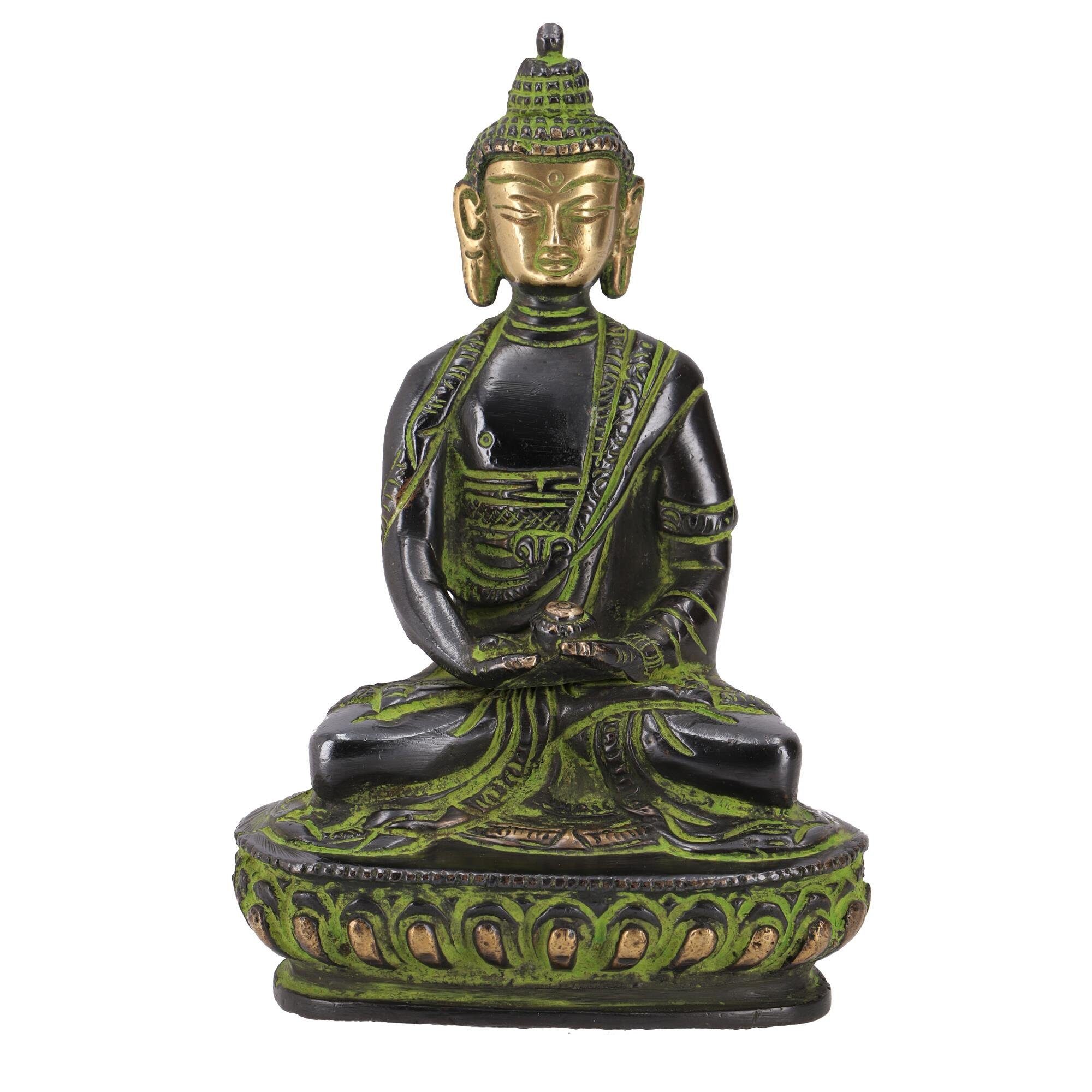 aus Guru-Shop Buddha Statue Dhyana Messing Mudra -.. Buddhafigur 14 cm