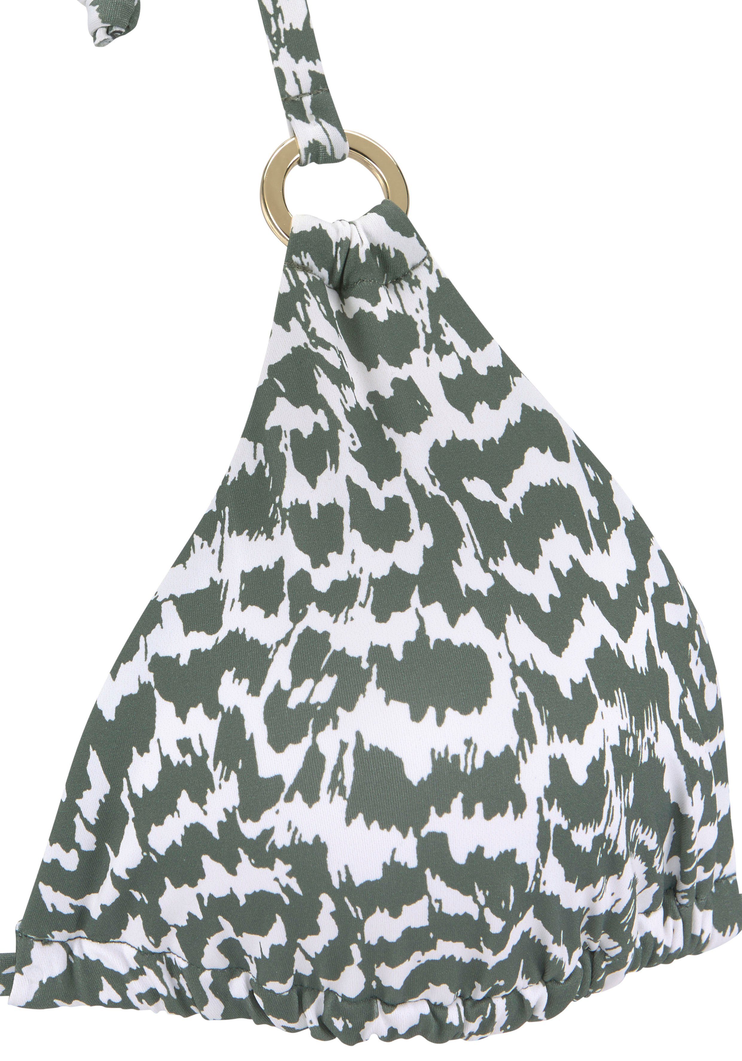 LASCANA Triangel-Bikini-Top Sansa, mit goldfarbenen Zierringen