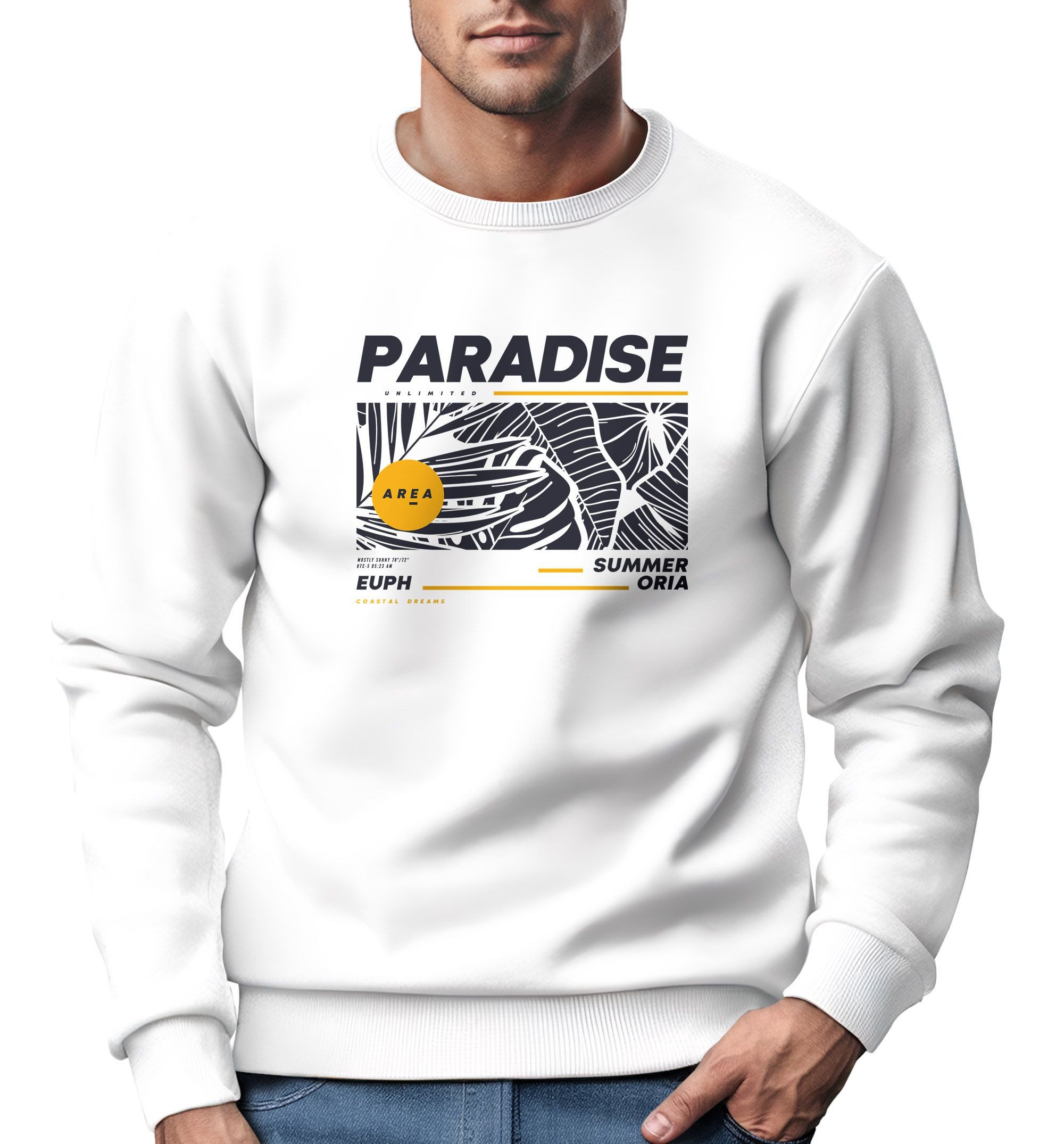 Sweatshirt Sweatshirt Herren Paradise Unlimited Sommer Rundhals-Pullover Fashion