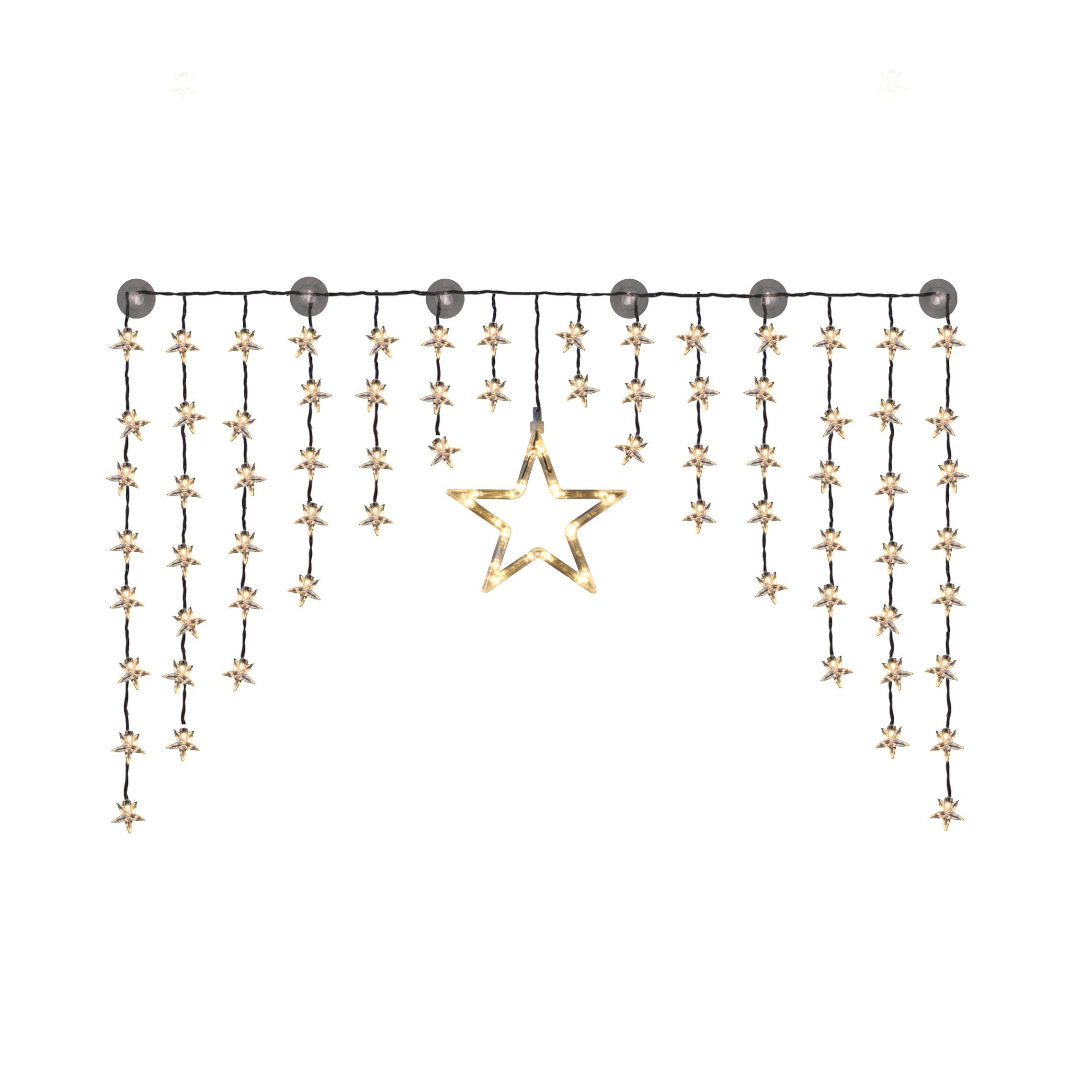 Spetebo Lichtervorhang LED Sternen Lichtervorhang warm weiß - 140 cm, 90-fl günstig online kaufen