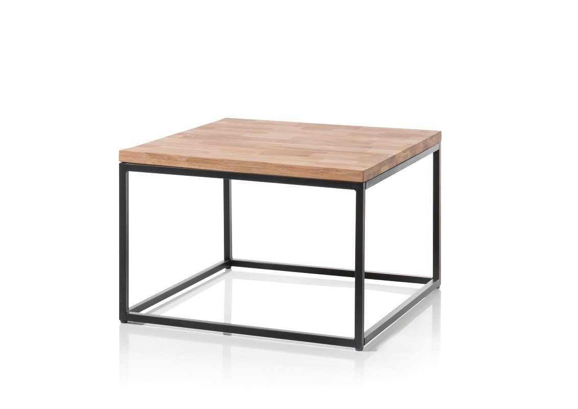 MCA furniture Couchtisch Couchtisch Sakura, Asteiche massiv, mit Metallrahmen, 70x70, Eiche (no-Set), Breite 70 cm,Tischplatte aus Massivholz
