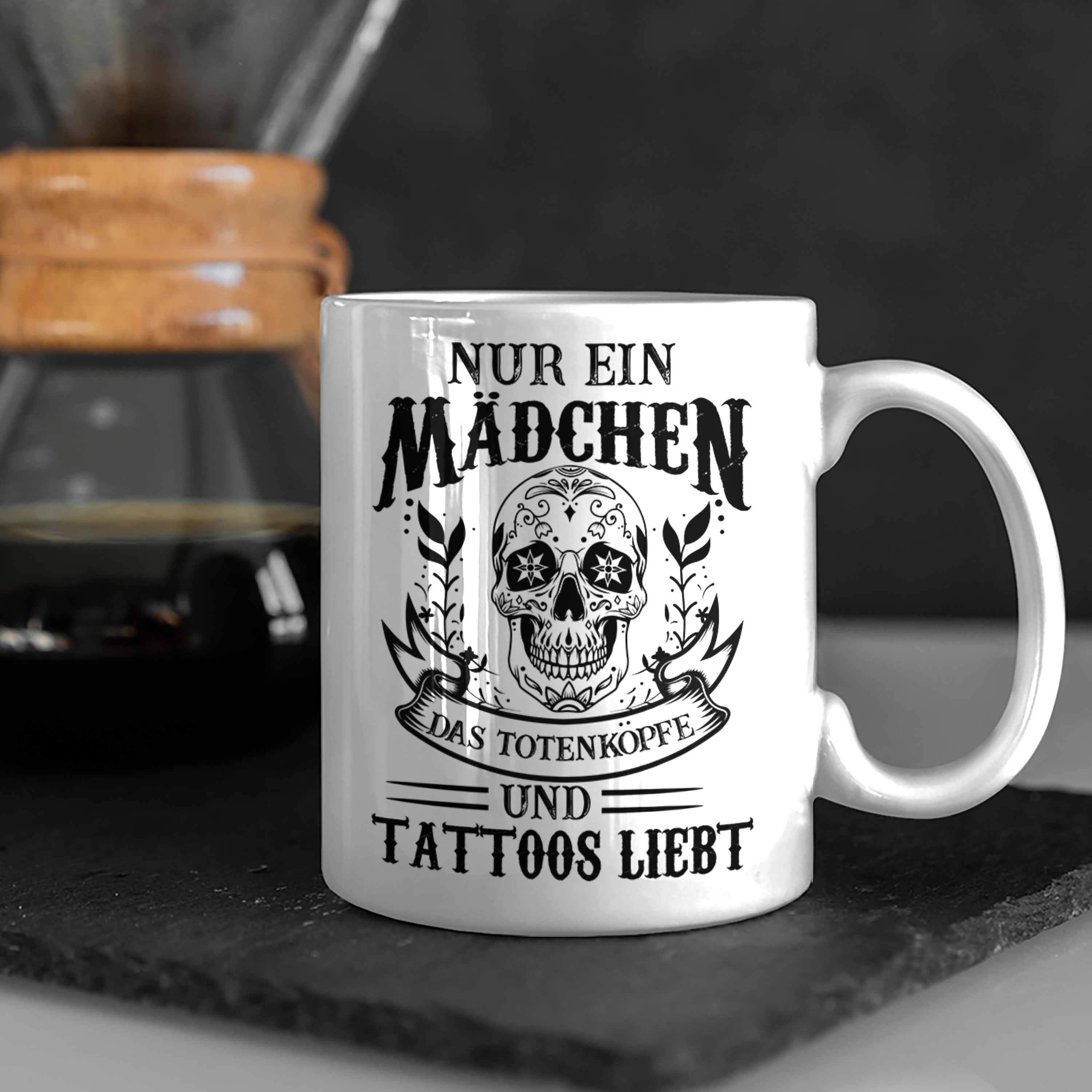 Tassen Frauen Tattoo Tätowiererin Weiss Tasse - Tattoos Tasse Geschenk Kaffeetasse Trendation Trendation Totenkopf