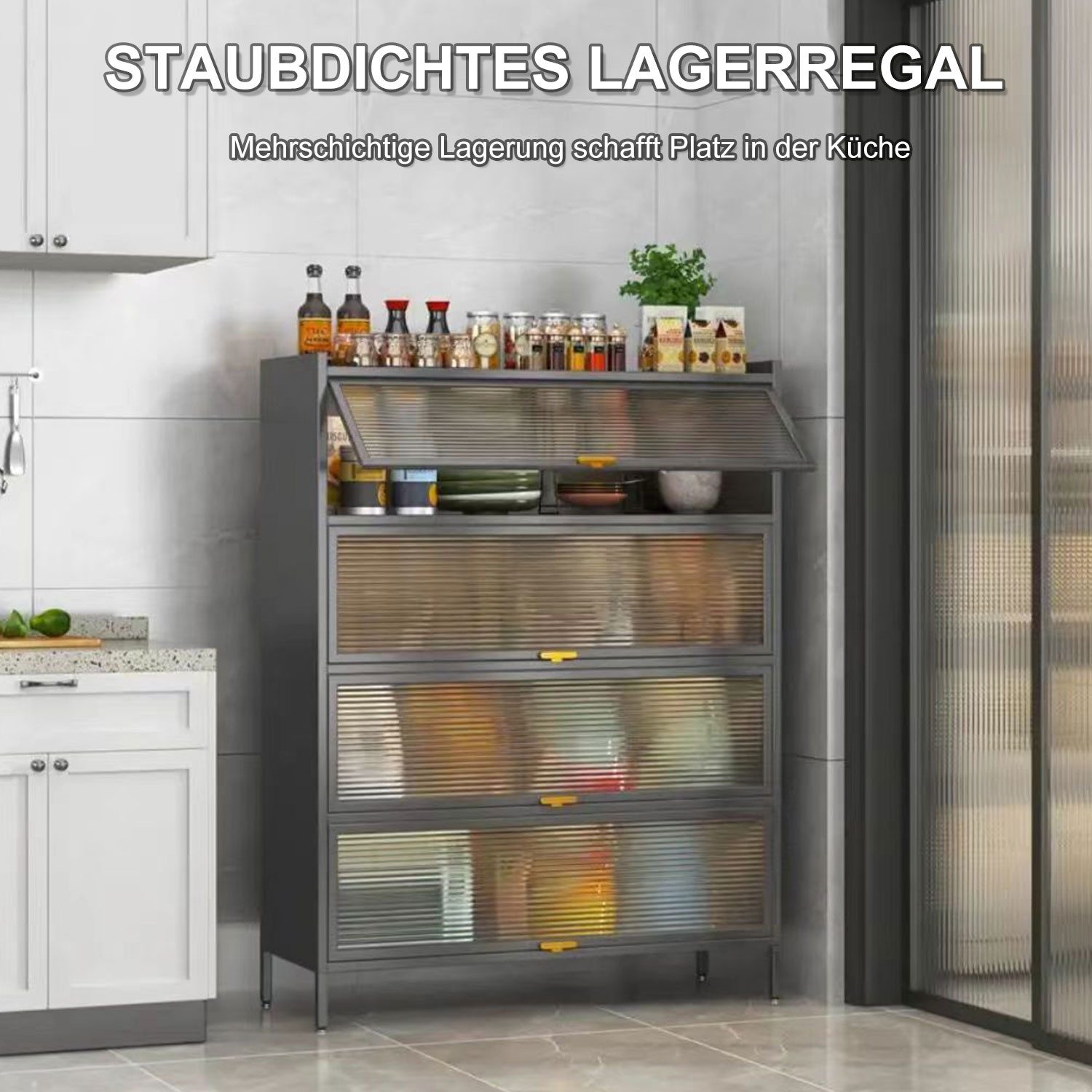 FOXSPORT Mehrzweckschrank Küchenschrank Vorratschrank (mit 4/5 Ablagen, Tra günstig online kaufen