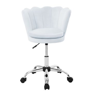 ML-DESIGN Bürostuhl Drehstuhl aus Samt mit Rückenlehne und 5 Rollen höhenverstellbar (1 St), Schreibtischstuhl aus Samt Hellblau gepolsterter Sitzhöhe 49-59cm