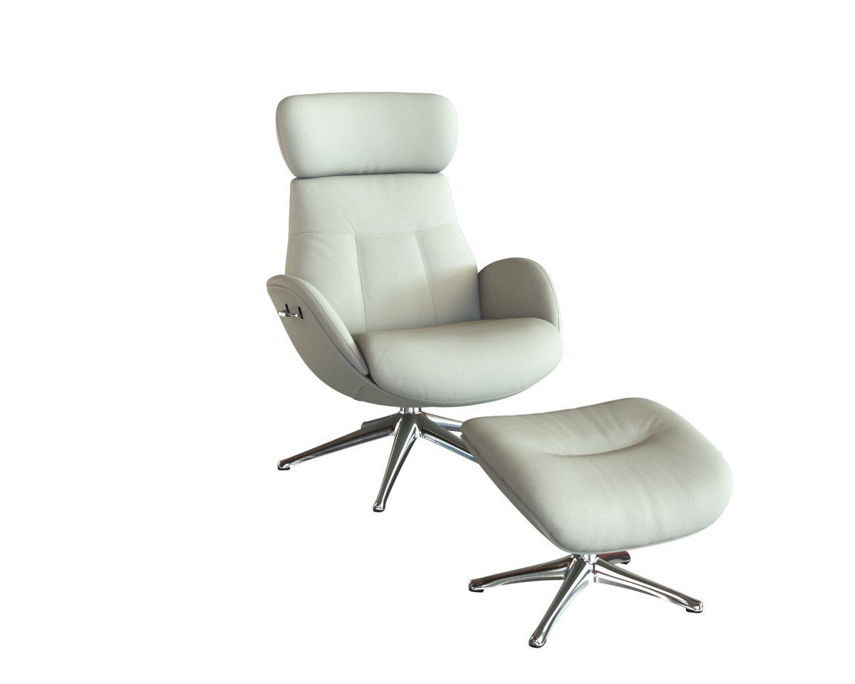 FLEXLUX Relaxsessel Elegant, Funktionssessel, verstellbarer Rücken- und Kopfstütze, Premium Komfort, Rücken- und Kopfteilverstellung, Drehbar, Fuß Alu