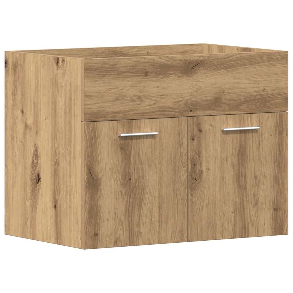 vidaXL Badezimmer-Set Waschbeckenunterschrank Artisan-Eiche 60x38,5x46 cm, günstig online kaufen