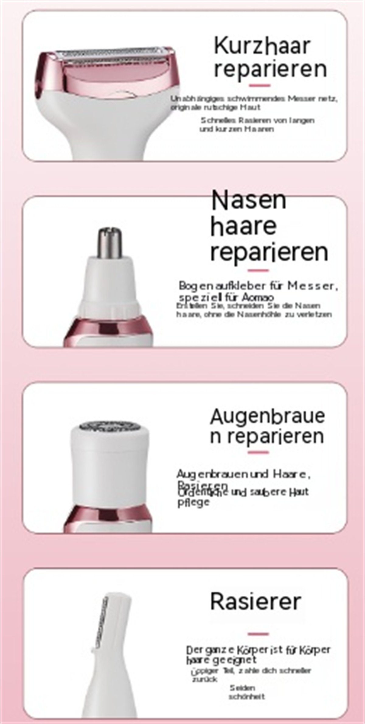 für geeignet selected Frauen, Epilierer für ganzen carefully den Körper 4-in-1-Haarentfernungsgerät