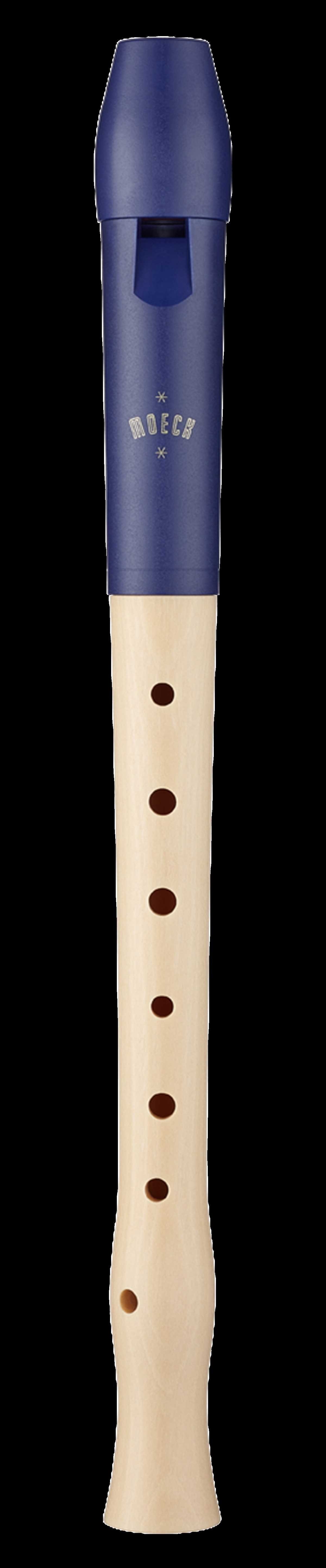 Blockflöte Moeck 1024 Flauto 1 Plus Ahorn Kopf aus Kunststoff/Königsblau