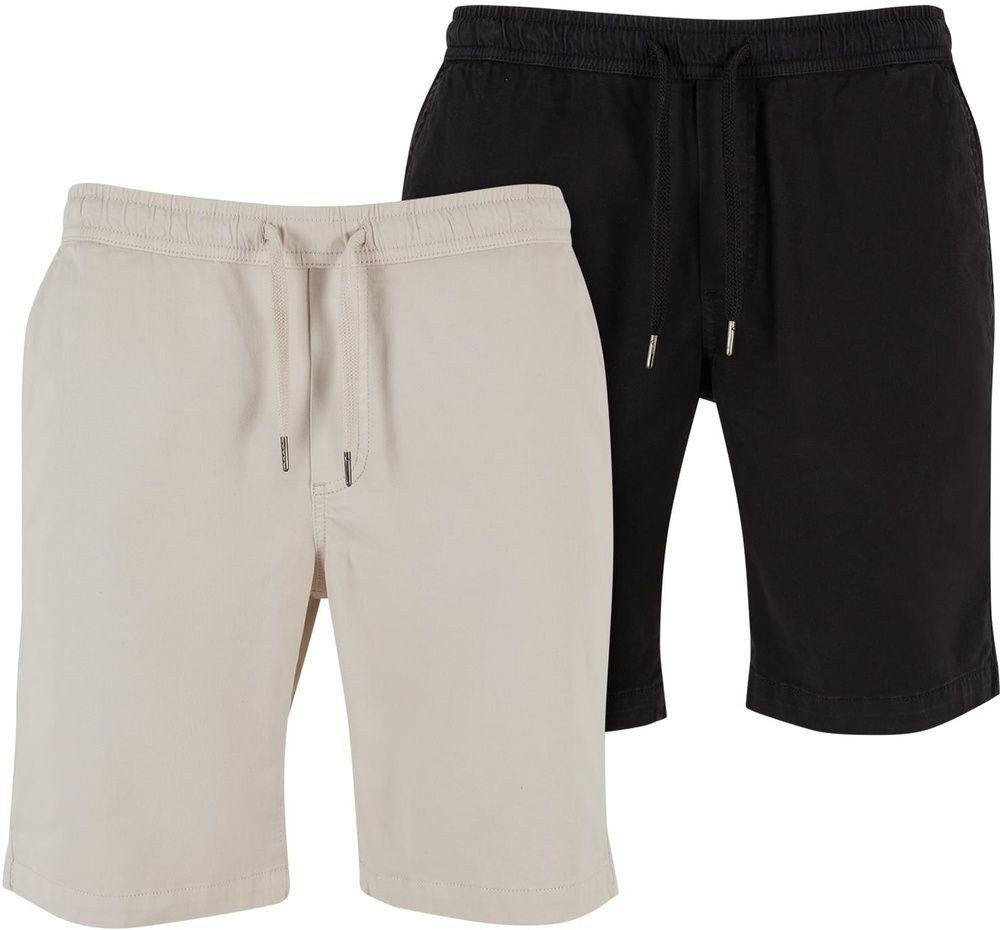 URBAN CLASSICS Trainingsshorts Stretch Twill Joggshorts 2-Pack