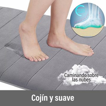 Badematte Badematte superabsorbierend, waschbar, Badteppich, unifarben, 3er Avisto, rutschhemmend beschichtet, Memory schaum, fußbodenheizungsgeeignet, schnell trocknend, strapazierfähig, Polyester, Badematten, unifarben, 40×60cm