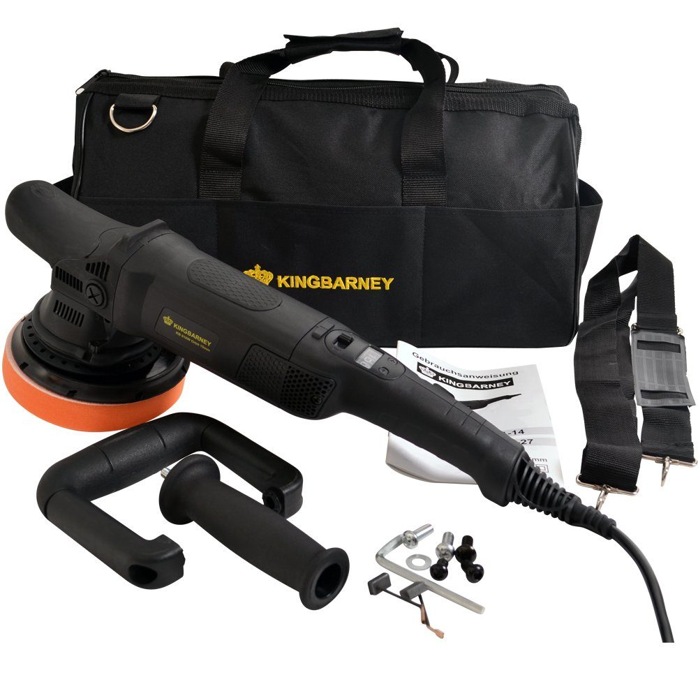 Duke-Handel Eccentric Polisher, Car Polisher, Sander, 810 Watt, 15 mm Stroke (XL), 1650 min. RPM, 4800 max. RPM, (30-piece set, including extensive polishing and sanding accessories), without battery and charger, suitable for right- and left-handed users