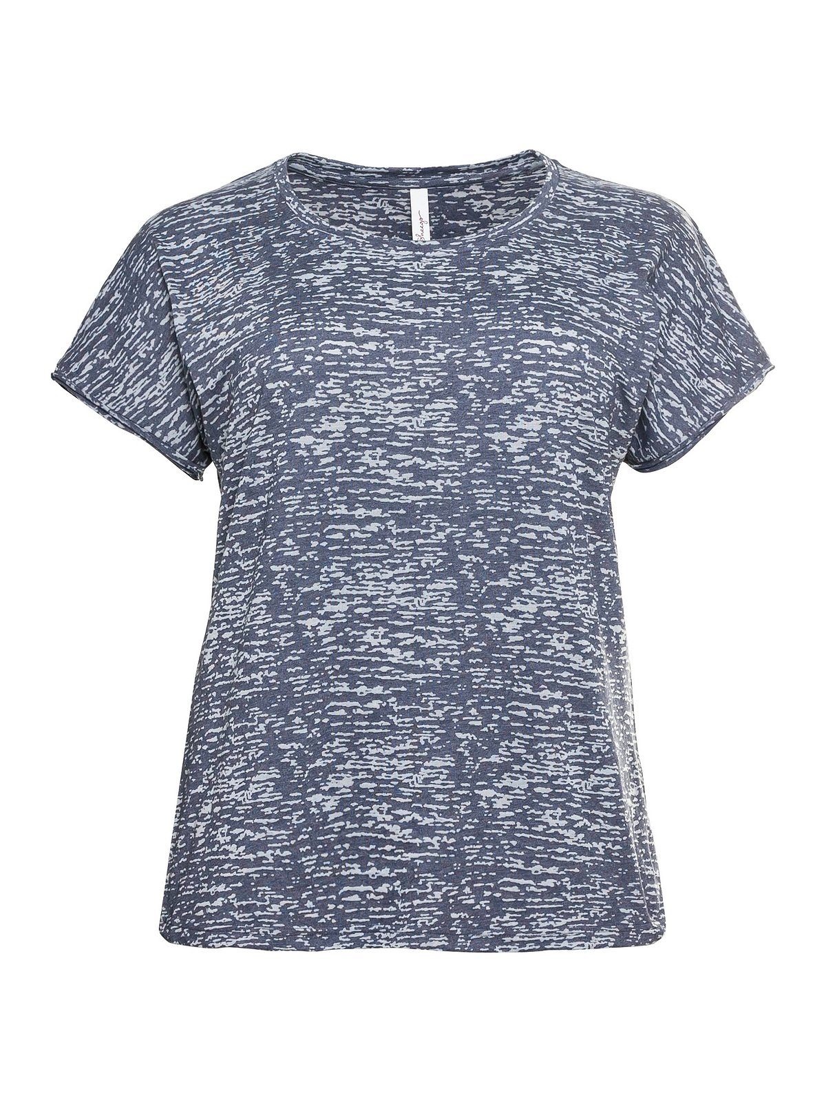 Sheego T-Shirt Große Größen leicht Ausbrennermuster, transparent marine mit