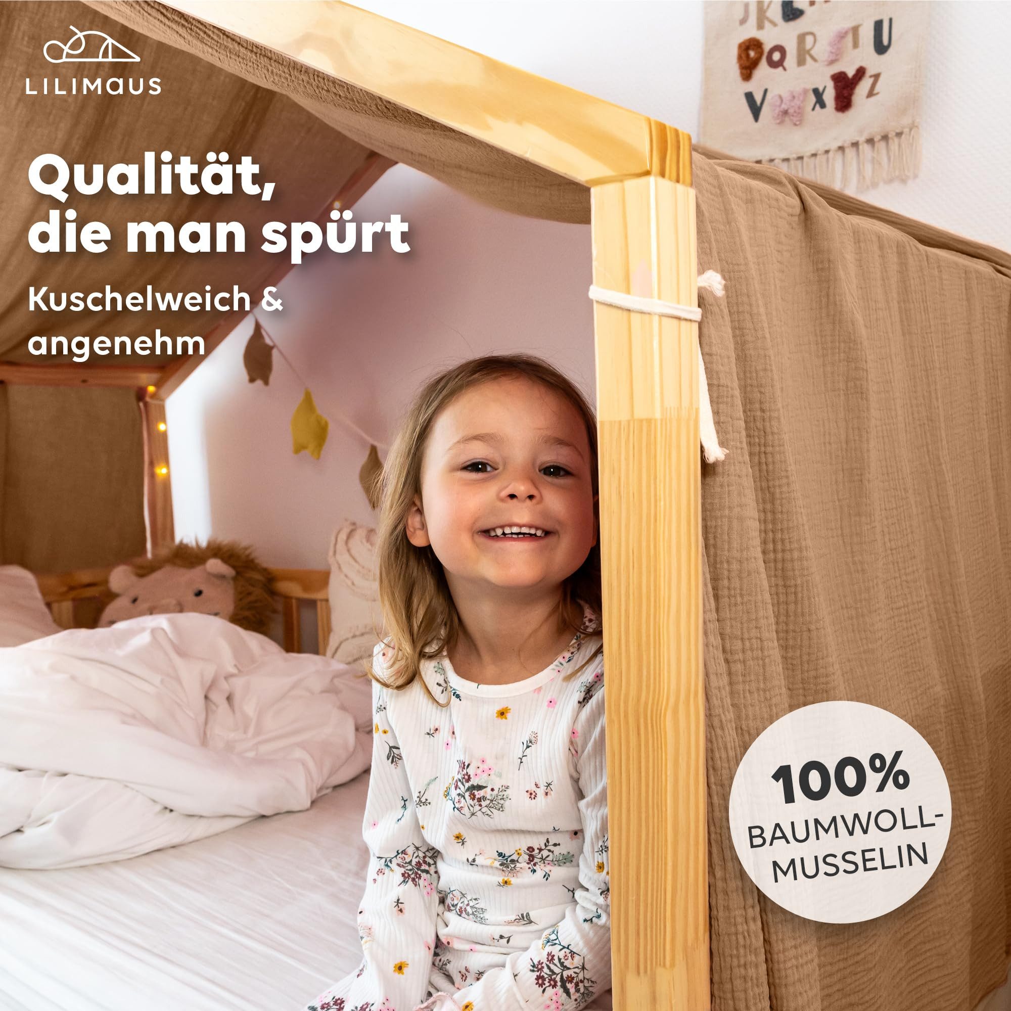 lilimaus Betthimmel Hausbetthimmel aus Musselin - Hausbett Deko für Mädchen günstig online kaufen