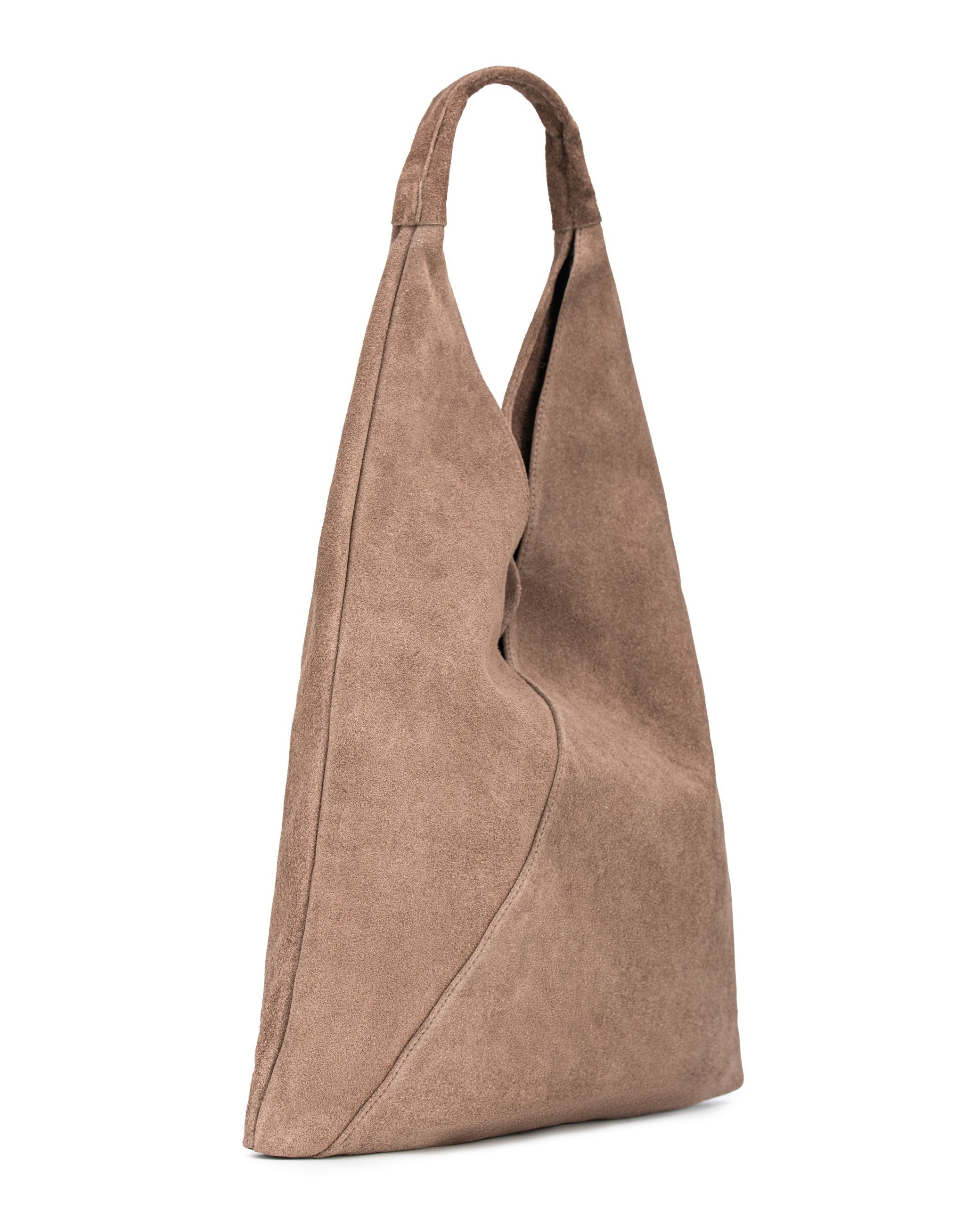 Caspar Schultertasche große Damen Wildleder Hobo Handtasche - PREMIUM LINE - Modell No.863, 100% italienisches Wildleder, samtig weich, angenehmer Tragekomfort – Bild 4 von 5