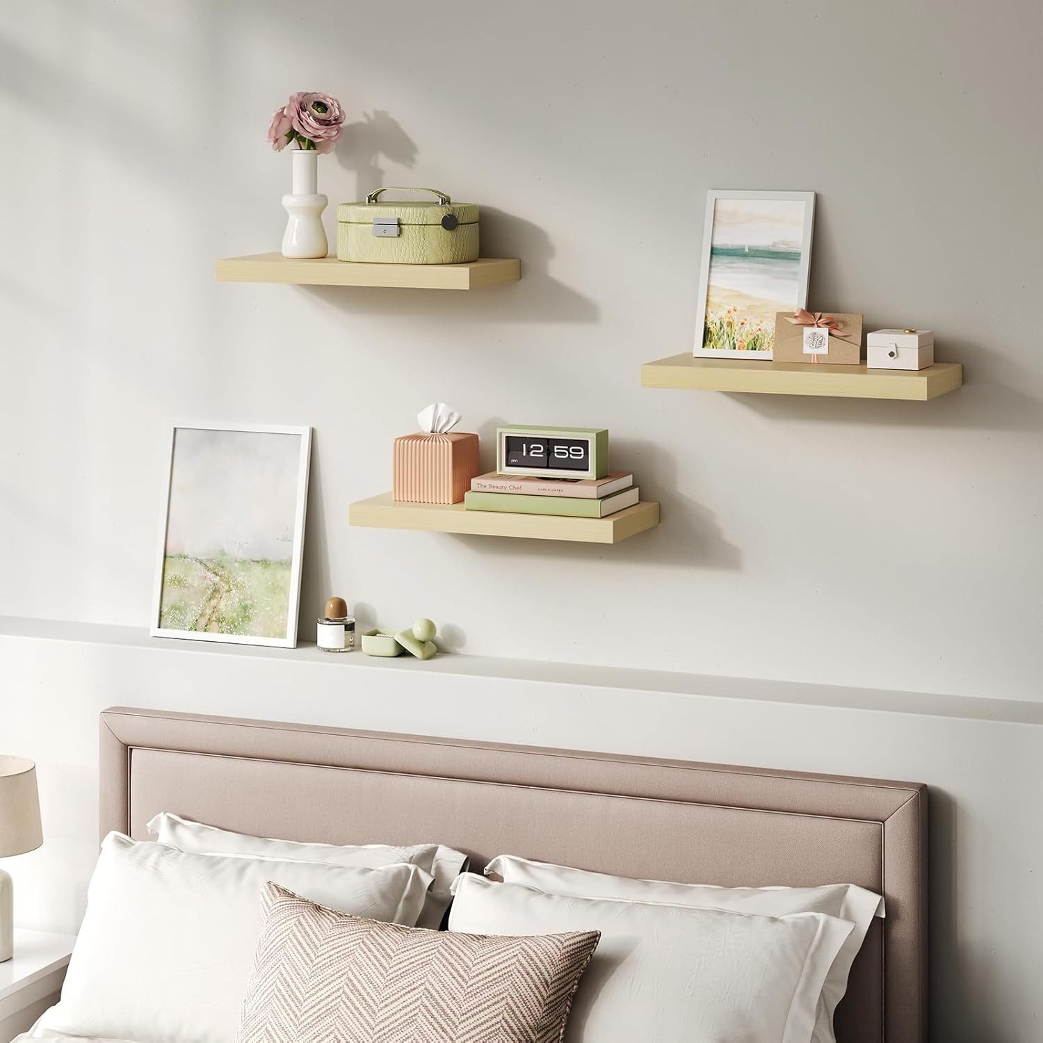 Woltu Wandregal, 2er-Set Wandboard CD DVD Regal Bücherregal Holz Board günstig online kaufen