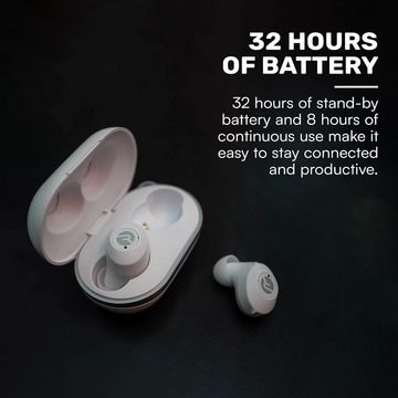 Raycon The Everyday Kabellose Bluetooth 5.2 In-Ear-Kopfhörer (Mattweiß, mit Mikrofon Stereo-Sound Echte Ohrhörer 32 Stunden Spielzeit)