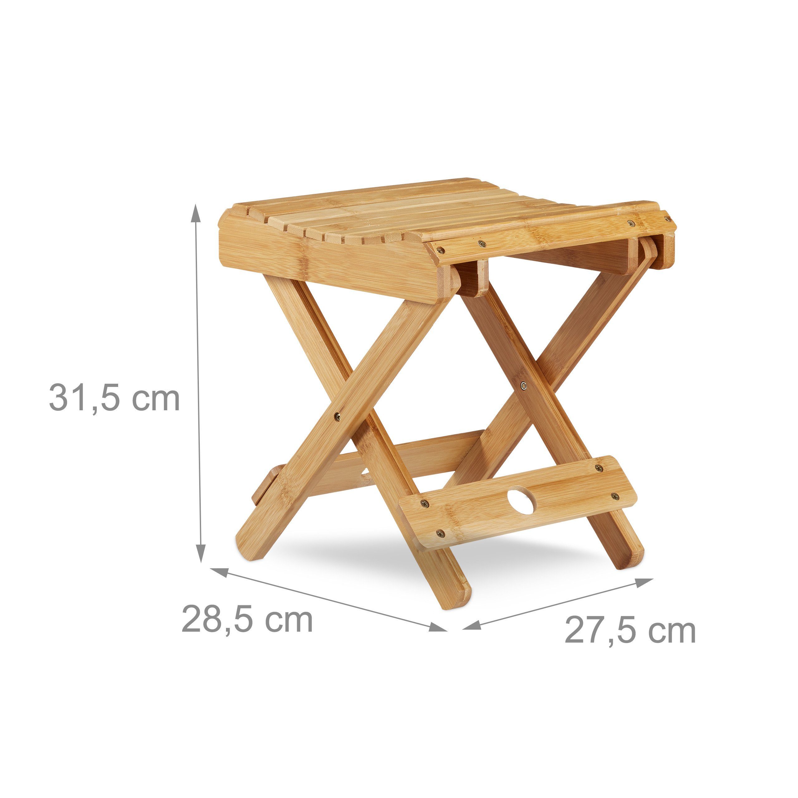 relaxdays Hocker Bambus Hocker zum Klappen (1 St) – Bild 4 von 5