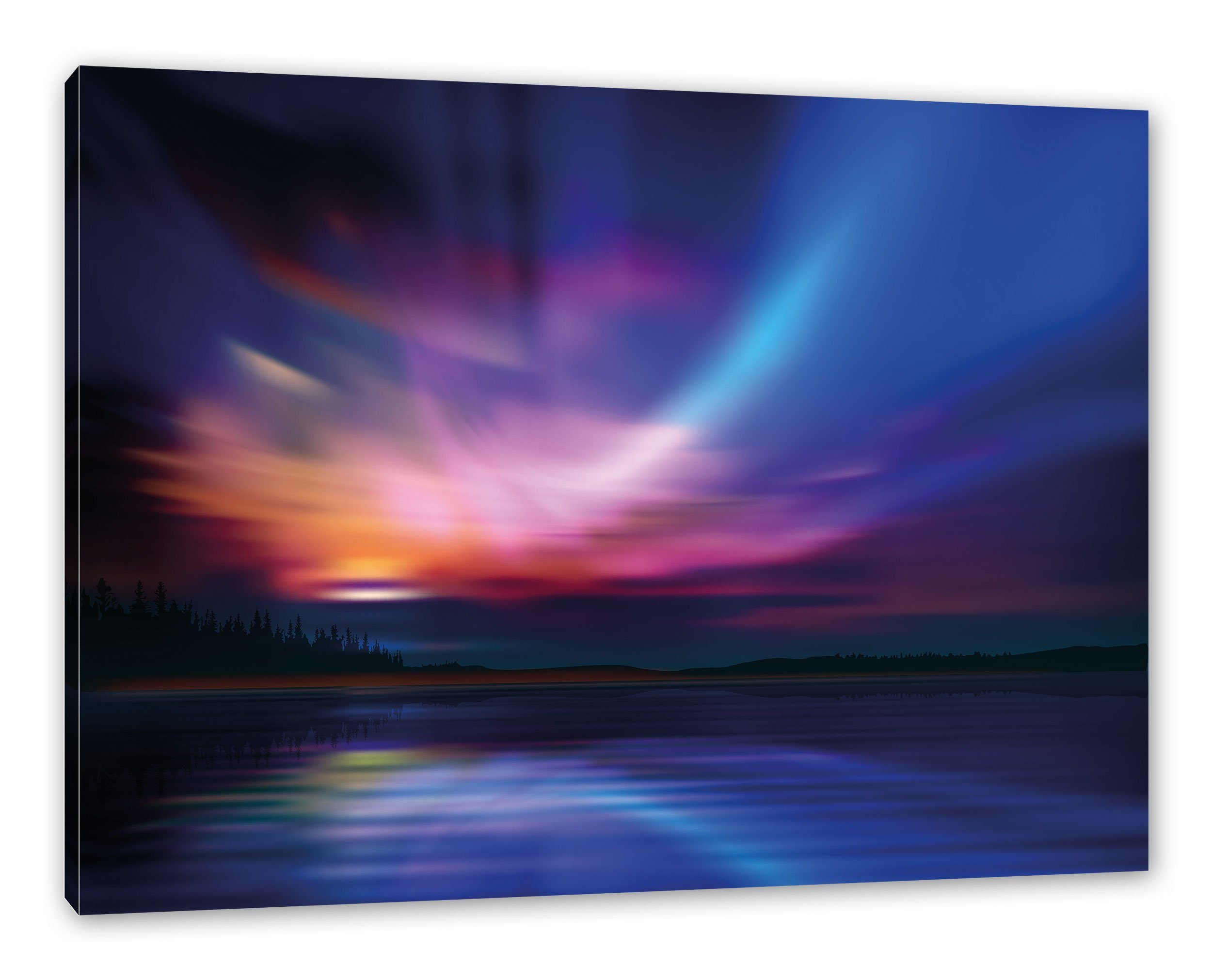 Pixxprint Leinwandbild Nordische Polarlichter, Nordische Polarlichter (1 St), Leinwandbild fertig bespannt, inkl. Zackenaufhänger | Leinwandbilder