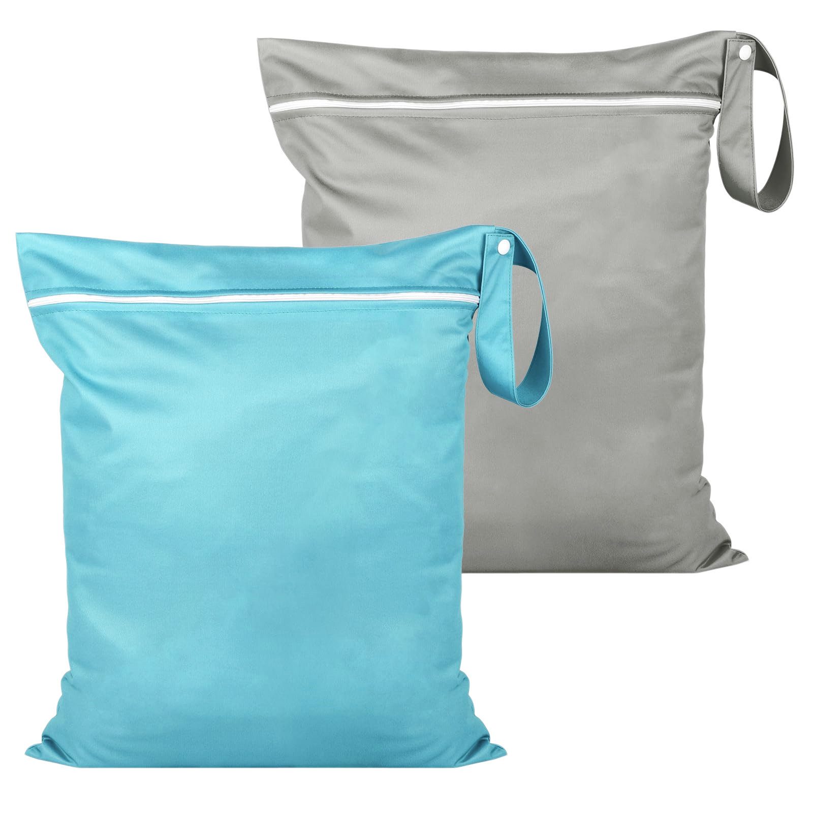 FOUORTUNATE-BEE Wickeltasche 2er Set Wasserdichte Nasstaschen 40x30 cm mit Reißverschluss, Für Reise, Schwimmbad, Windeln, Badebekleidung und Wäsche