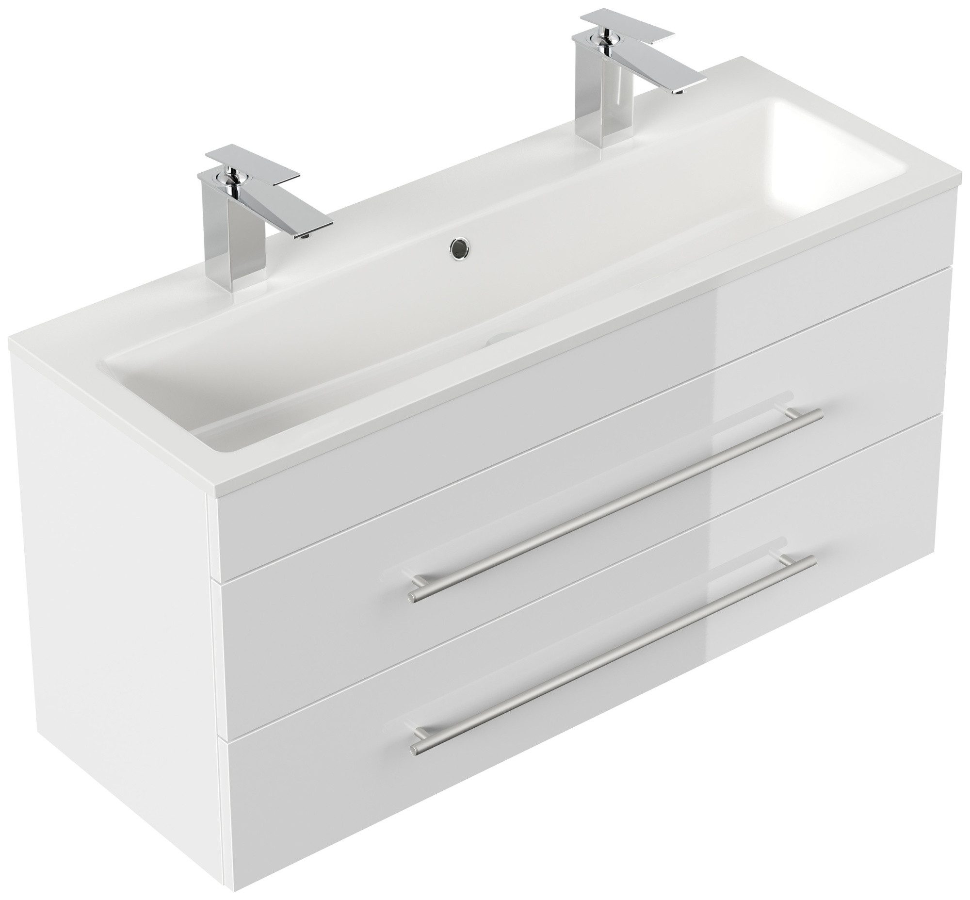 Magnolia Home Waschtisch Badmöbel Mars 1000 für 2 Hähne SoftClose Schublade günstig online kaufen