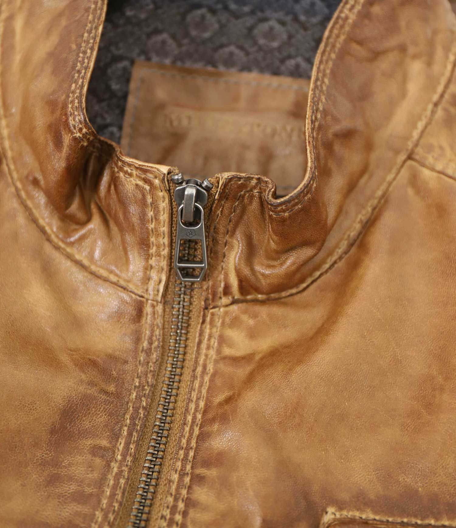 Milestone Lederjacke MS-Marco Milestone - Herren Lederjacke Lammnappa hell-cognac