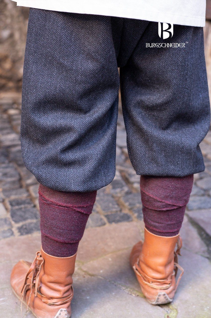 Burgschneider Wikinger-Kostüm Rushose Ivar Fischgrät Schwarz/Grau XXXL