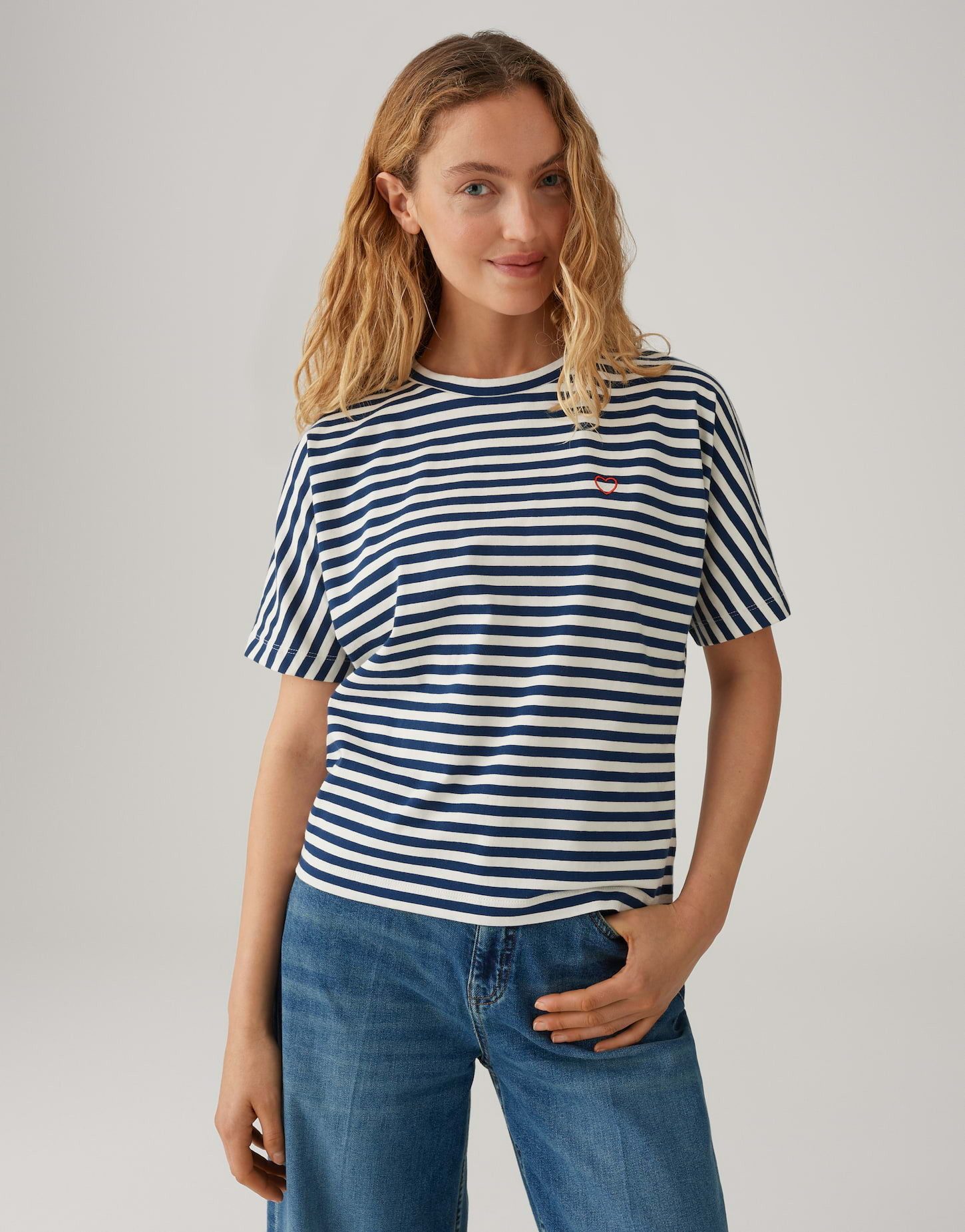 OPUS T-Shirt SALENTINE STRIPE aus Organic Cotton Lockere Passform, schmal z günstig online kaufen