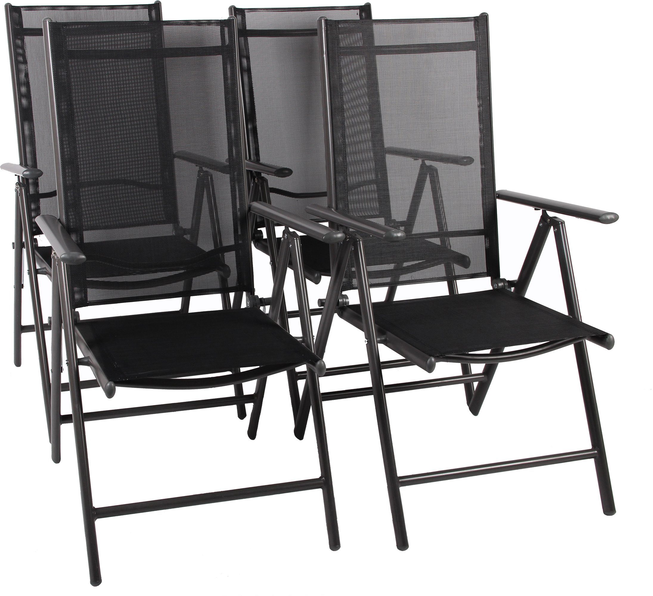 VCM Gartenstuhl Aluminium Gartenstuhl Hochlehner Klappstuhl